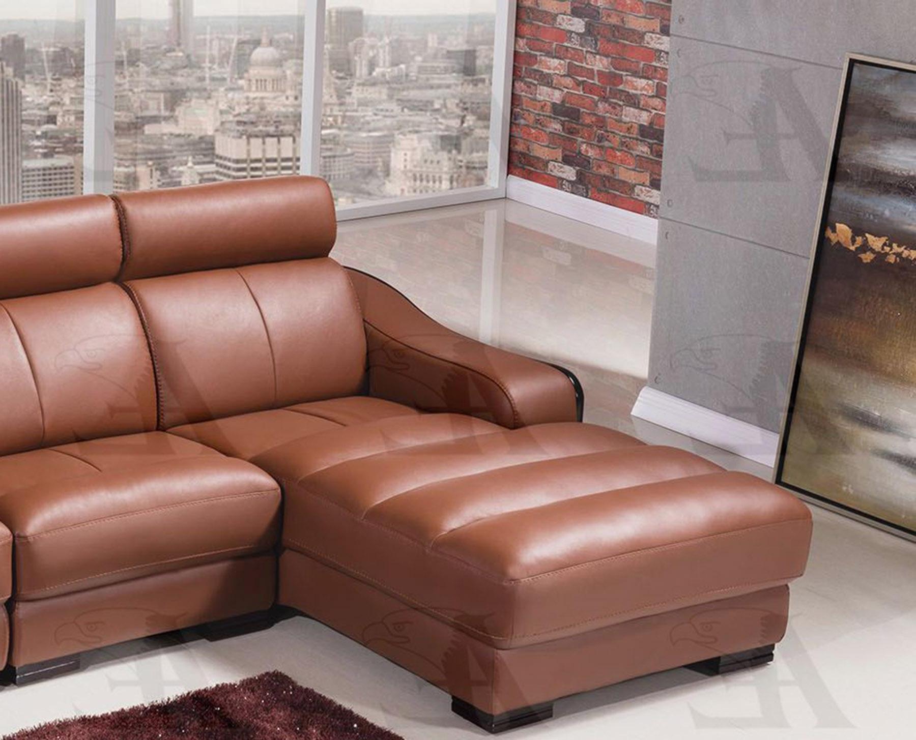 

    
American Eagle Furniture EK-LB310-DT Modern Dark Tan Genuine Leather Sectional RHC 3 Pcs
