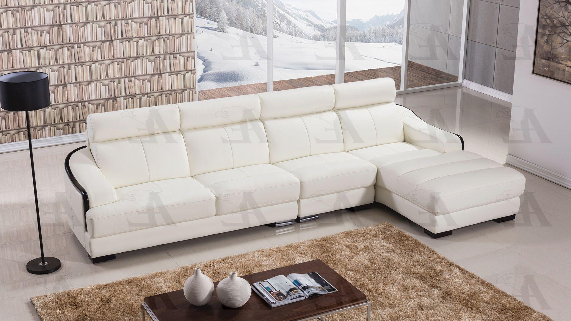 

    
American Eagle Furniture EK-LB310-W Modern White Genuine Leather Sectional RHC 3 Pcs
