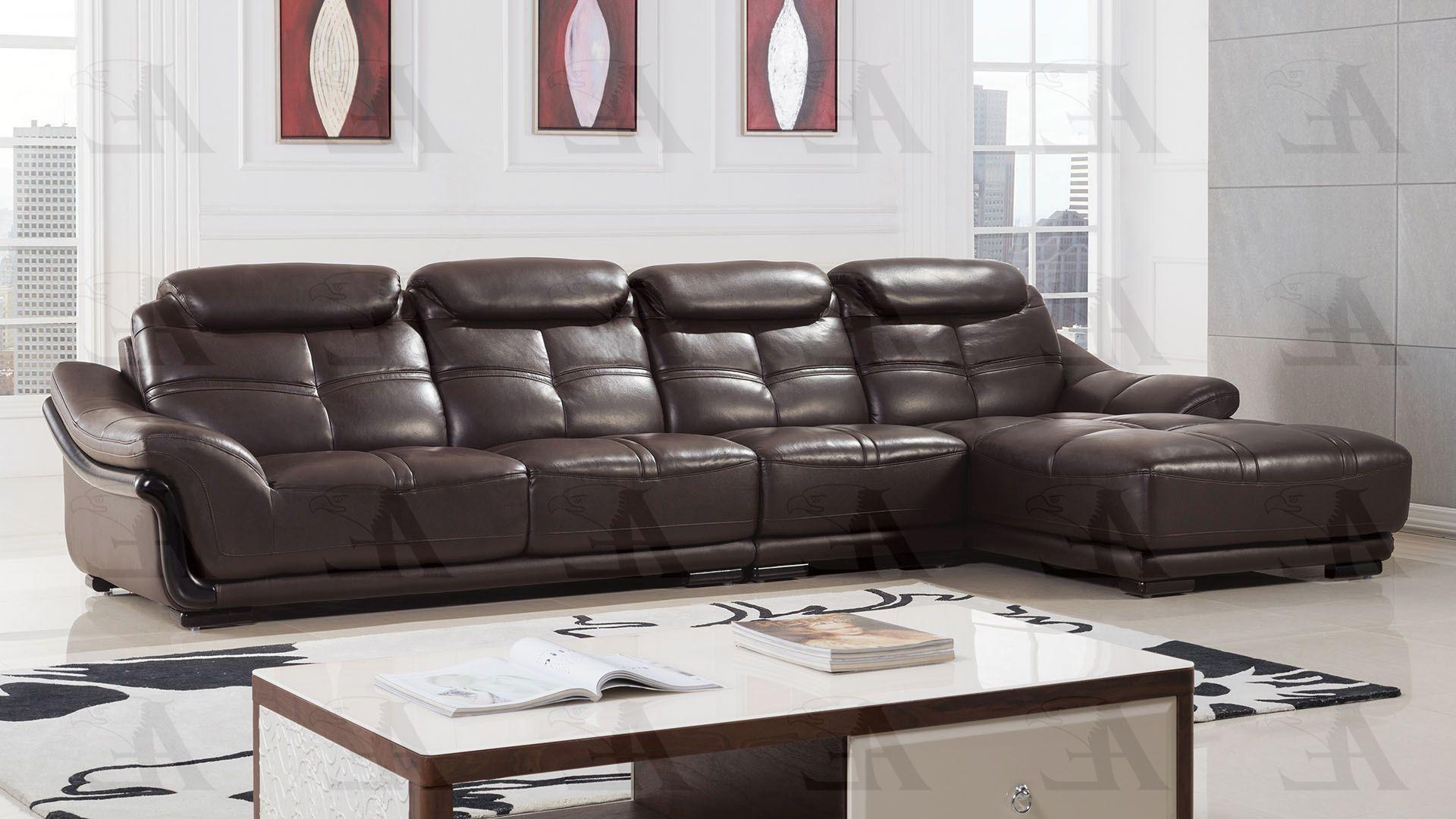 

    
American Eagle Furniture EK-LB311-DC Dark Chocolate Genuine Leather Sectional RHC 3Pcs Set
