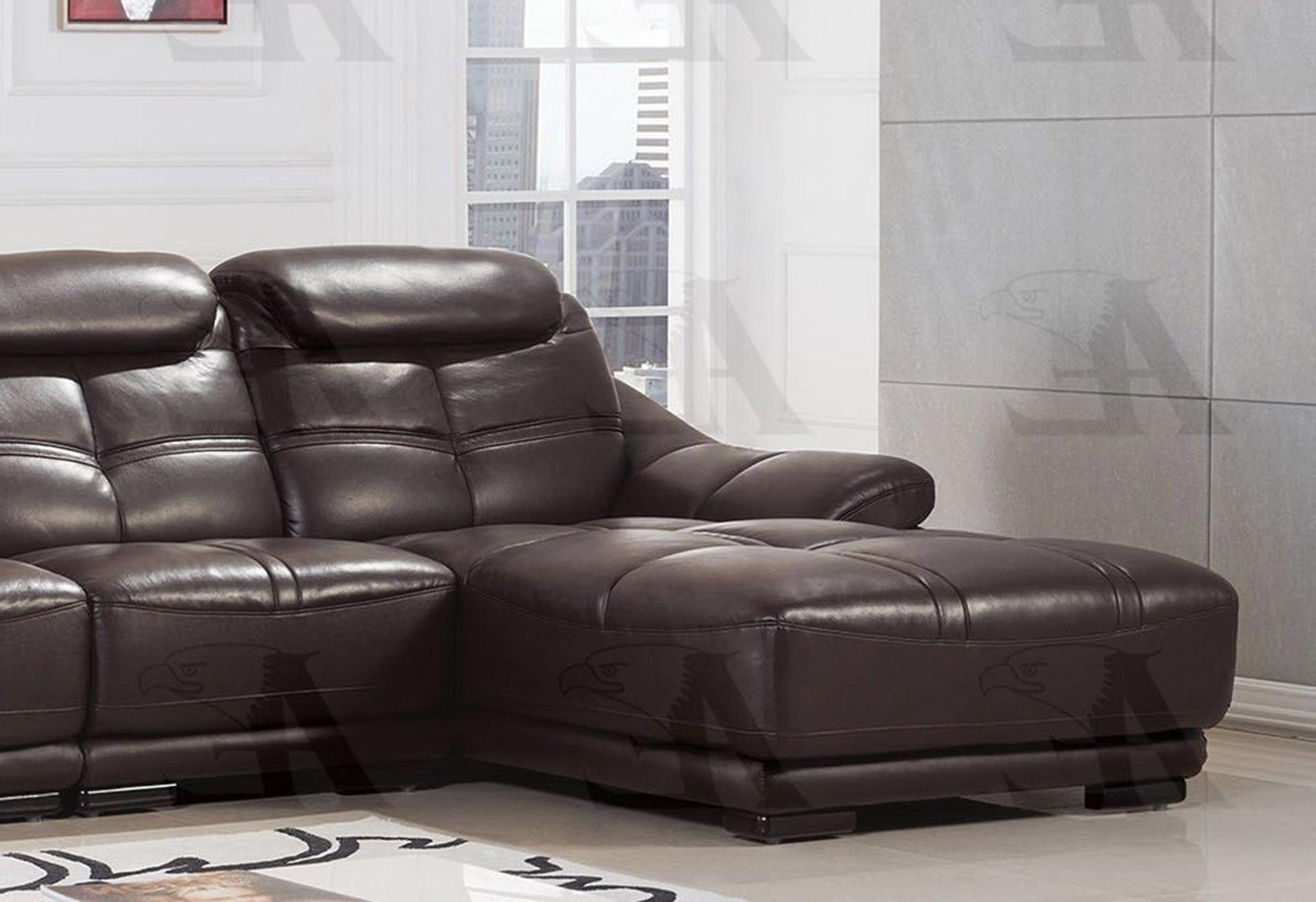 

    
American Eagle Furniture EK-LB311-DC Dark Chocolate Genuine Leather Sectional RHC 3Pcs Set
