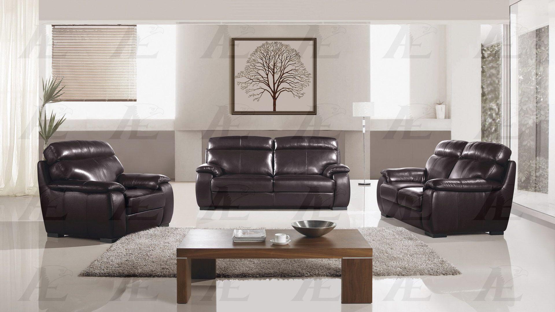 

    
American Eagle Furniture EK011-DB Dark Chocolate  Sofa Loveseat and Chair Set Italian Leather 3Pcs
