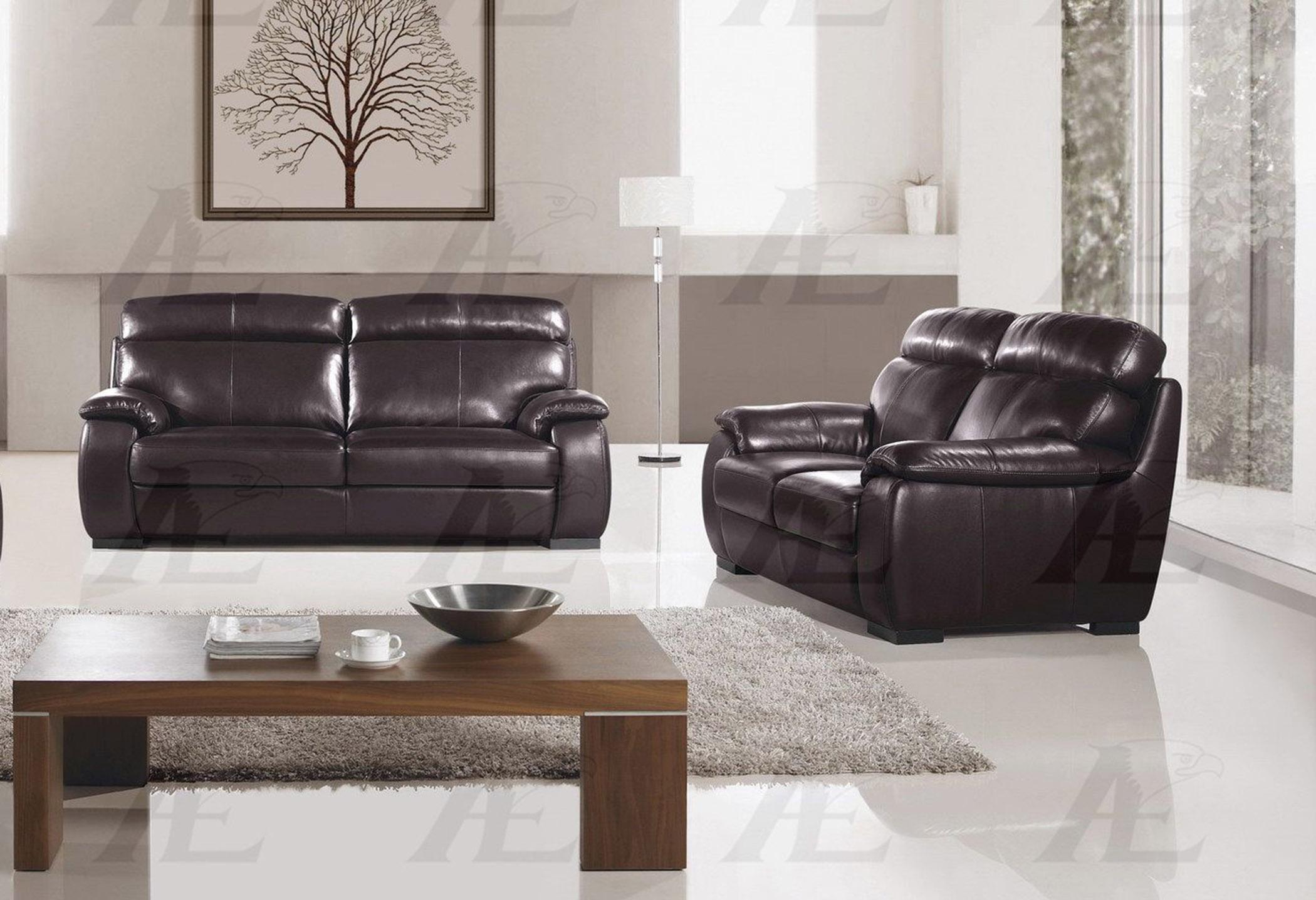 

    
American Eagle Furniture EK011-DB Dark Chocolate  Sofa Loveseat Set Italian Leather 2Pcs
