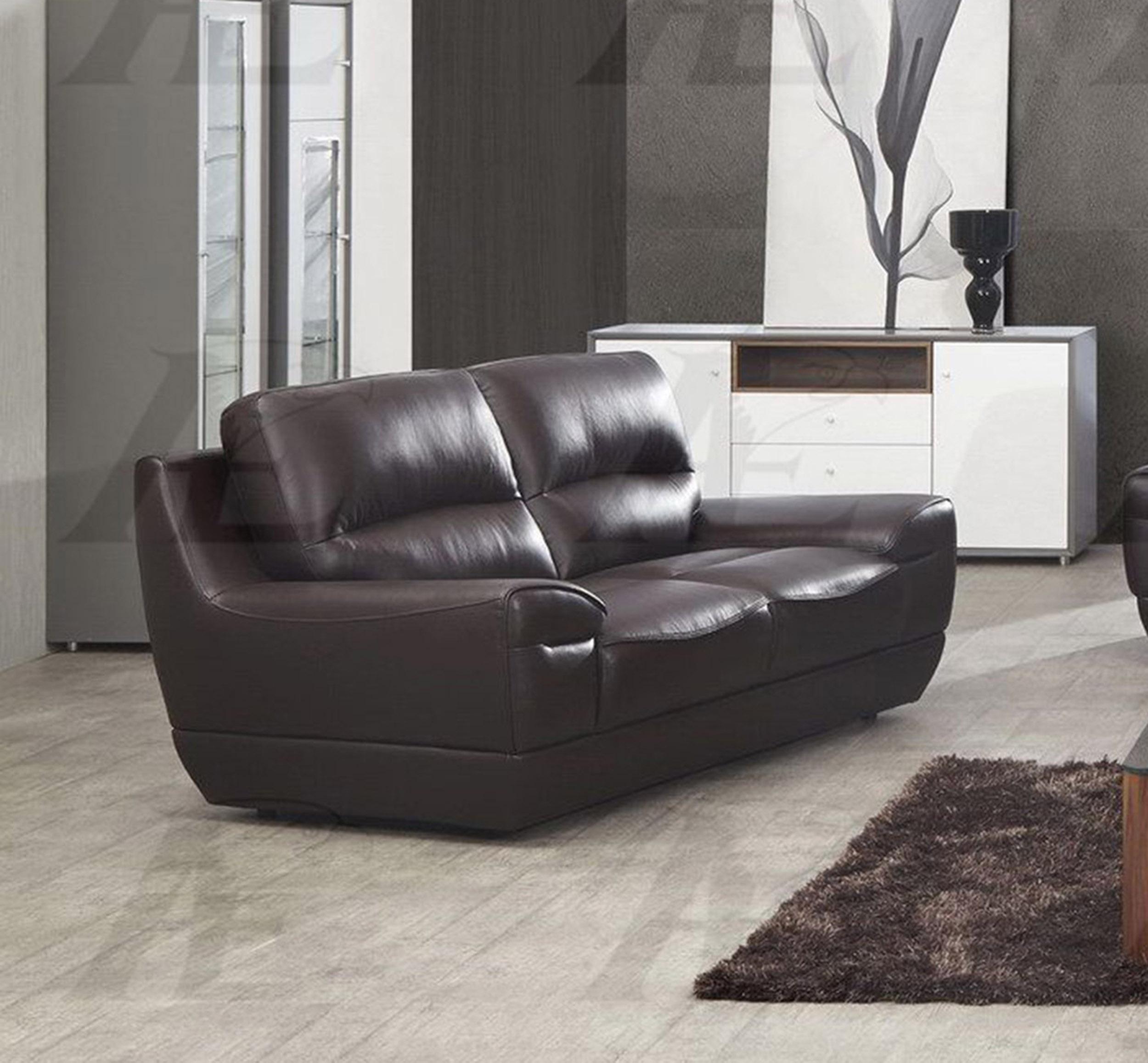 

    
 Order  Dark Brown Italian Leather Sofa Set 3Pc EK018-DB American Eagle Contemporary
