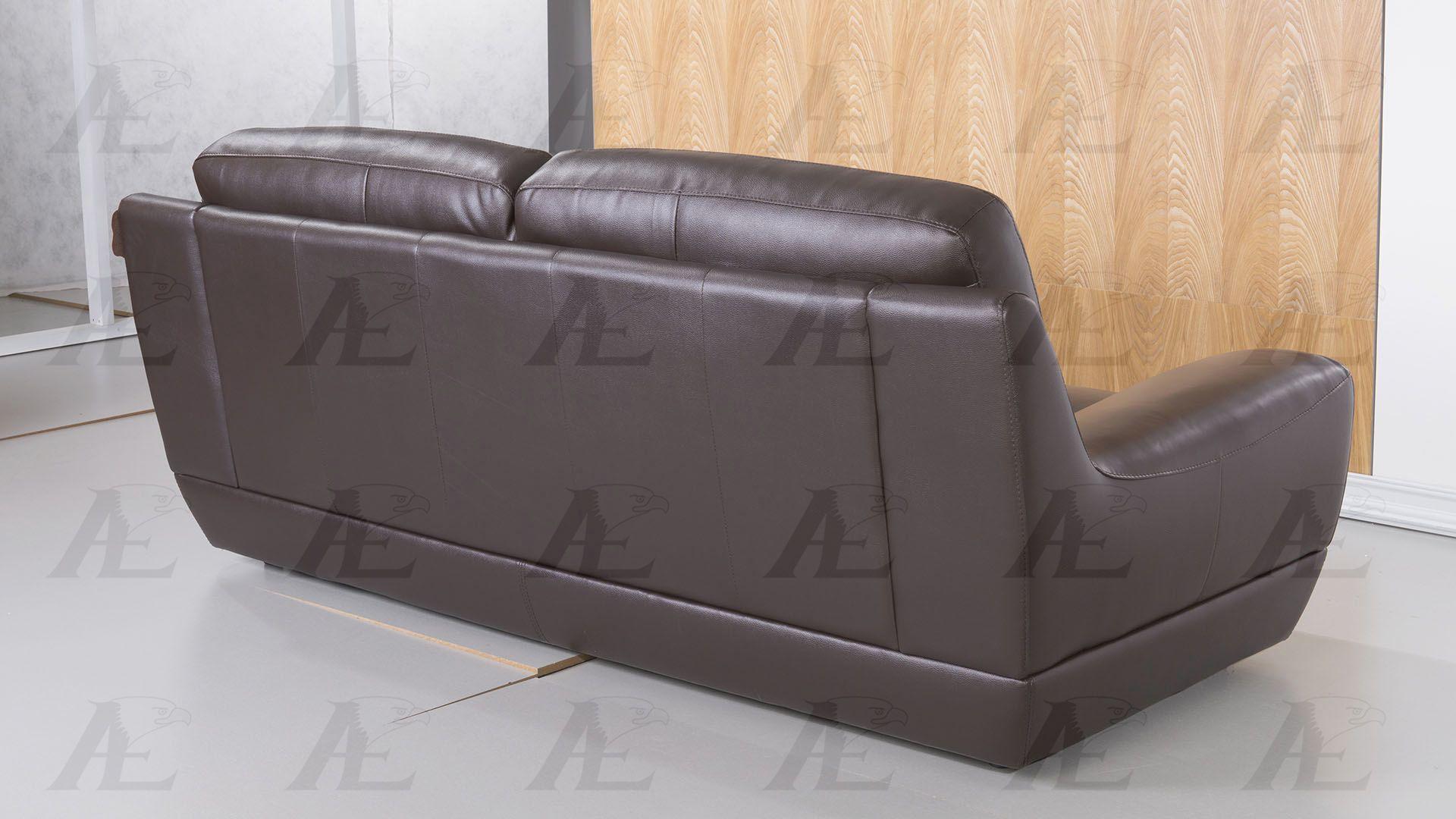 

    
 Shop  Dark Brown Italian Leather Sofa Set 3Pc EK018-DB American Eagle Contemporary

