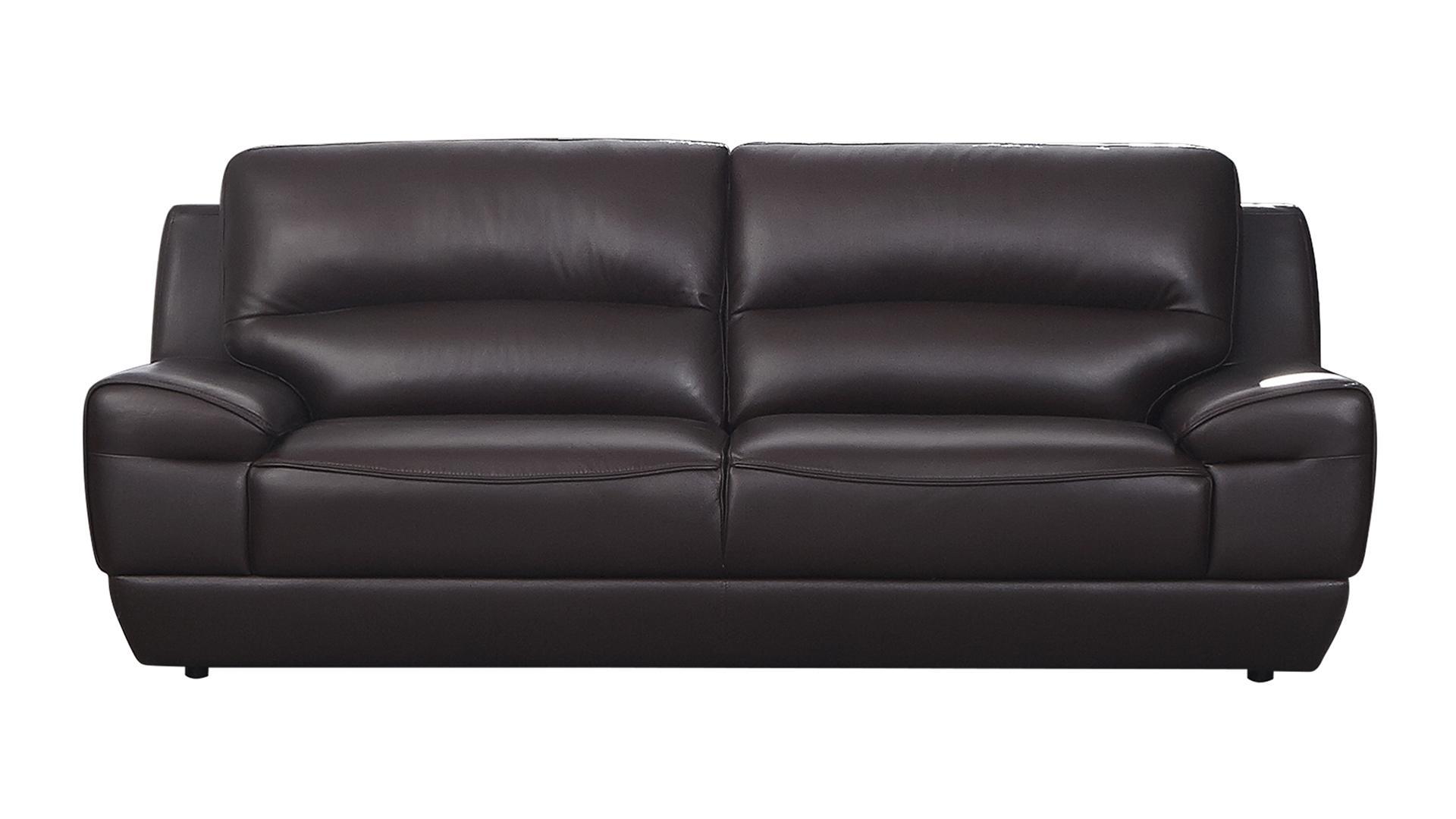 

    
Dark Brown Italian Leather Sofa Set 3Pc EK018-DB American Eagle Contemporary
