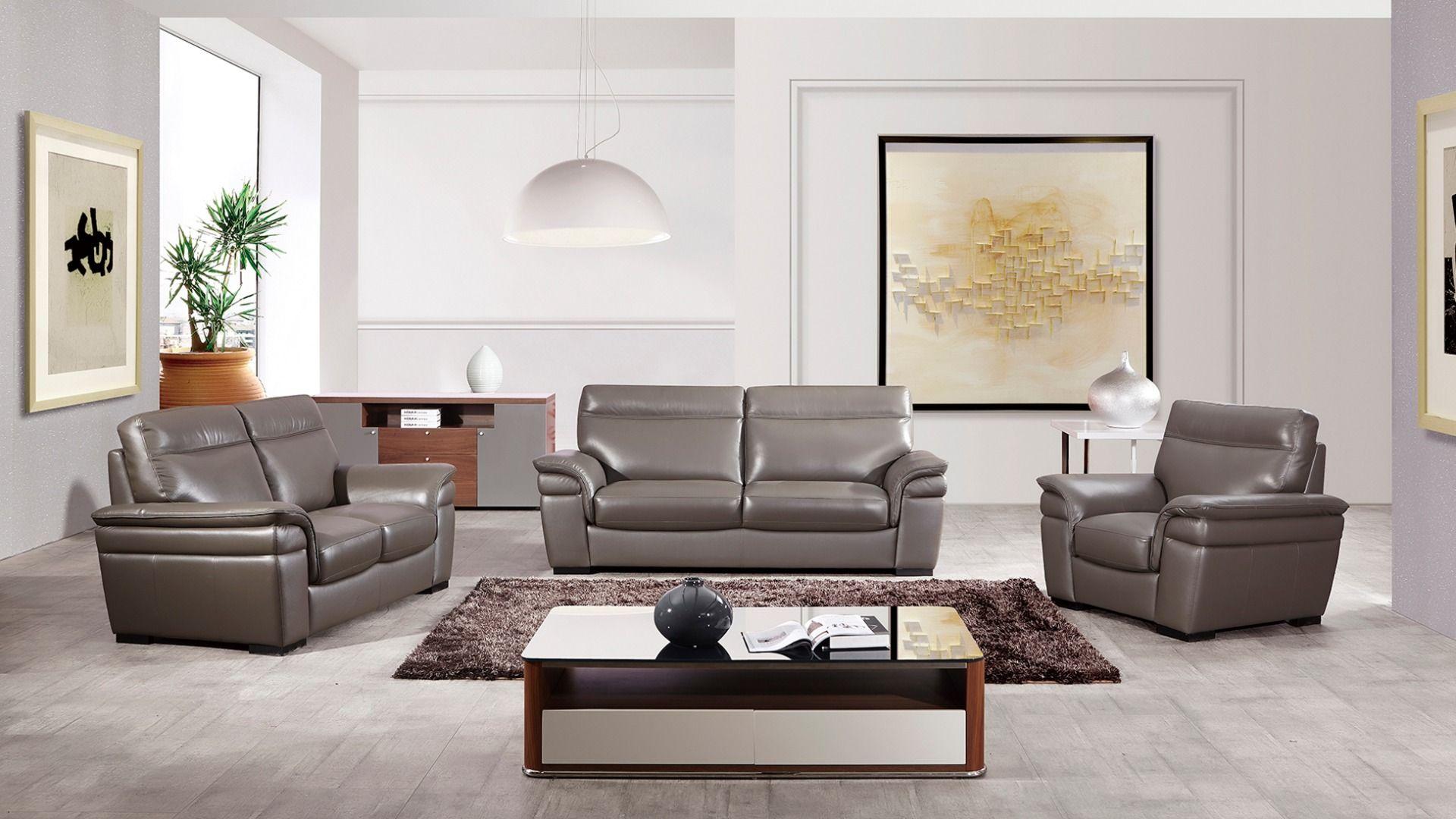 

    
Taupe Italian Leather Sofa Set 3Pcs EK020-TPE American Eagle Contemporary Modern
