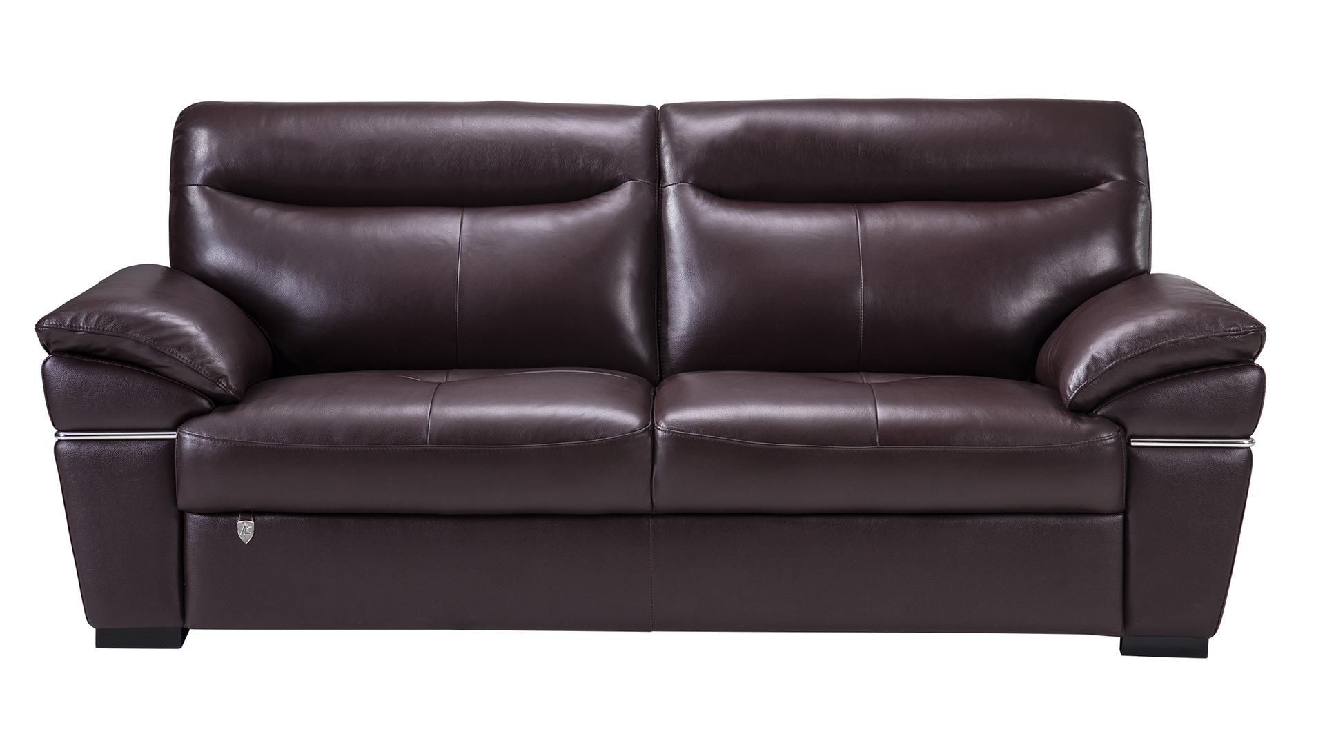 

    
Modern Dark Brown Top Grain Italian Leather Sofa American Eagle EK050-DC
