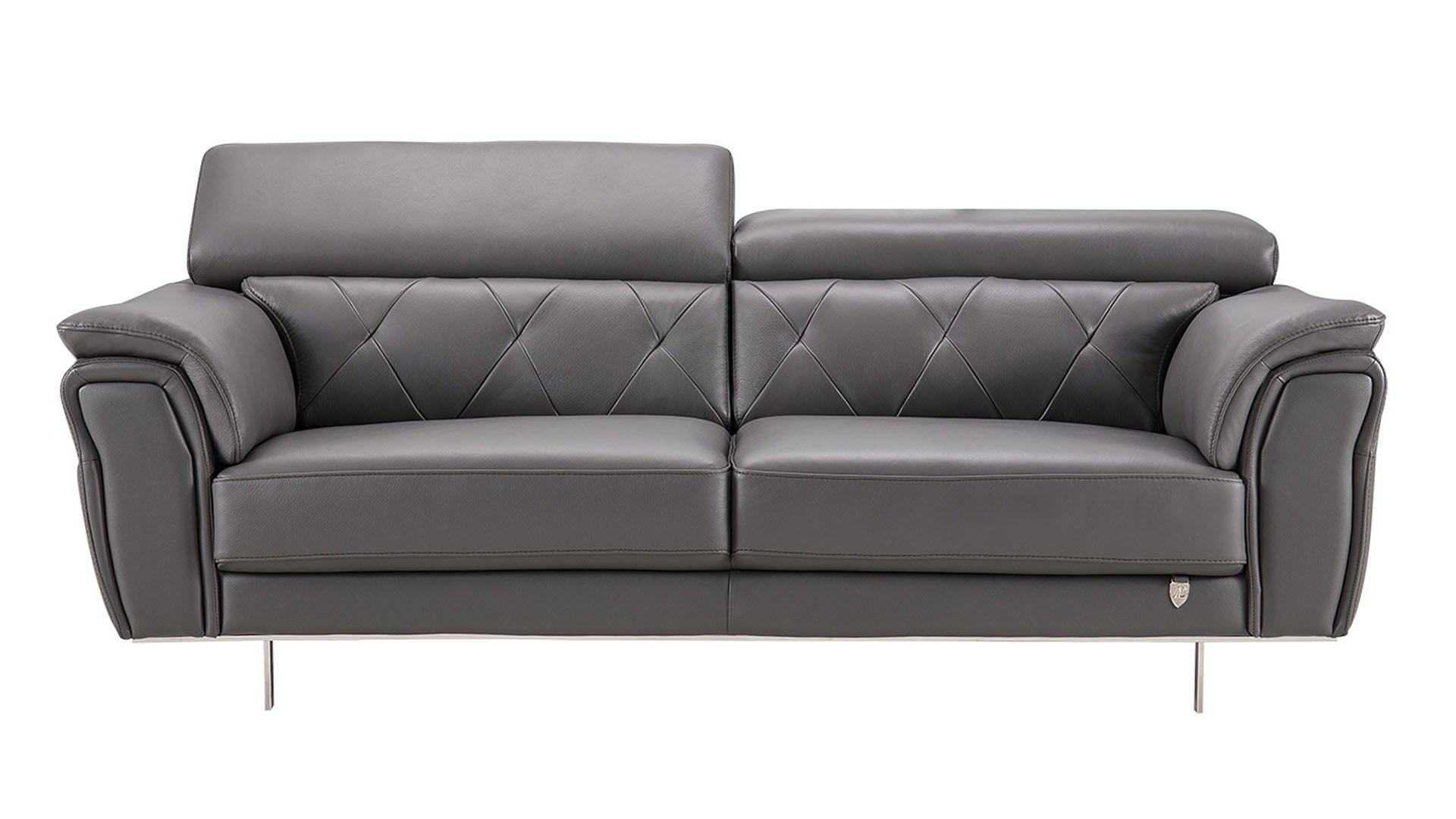 

    
Dark Gray Tufted Italian Leather Sofa EK068-GR-SF American Eagle Modern
