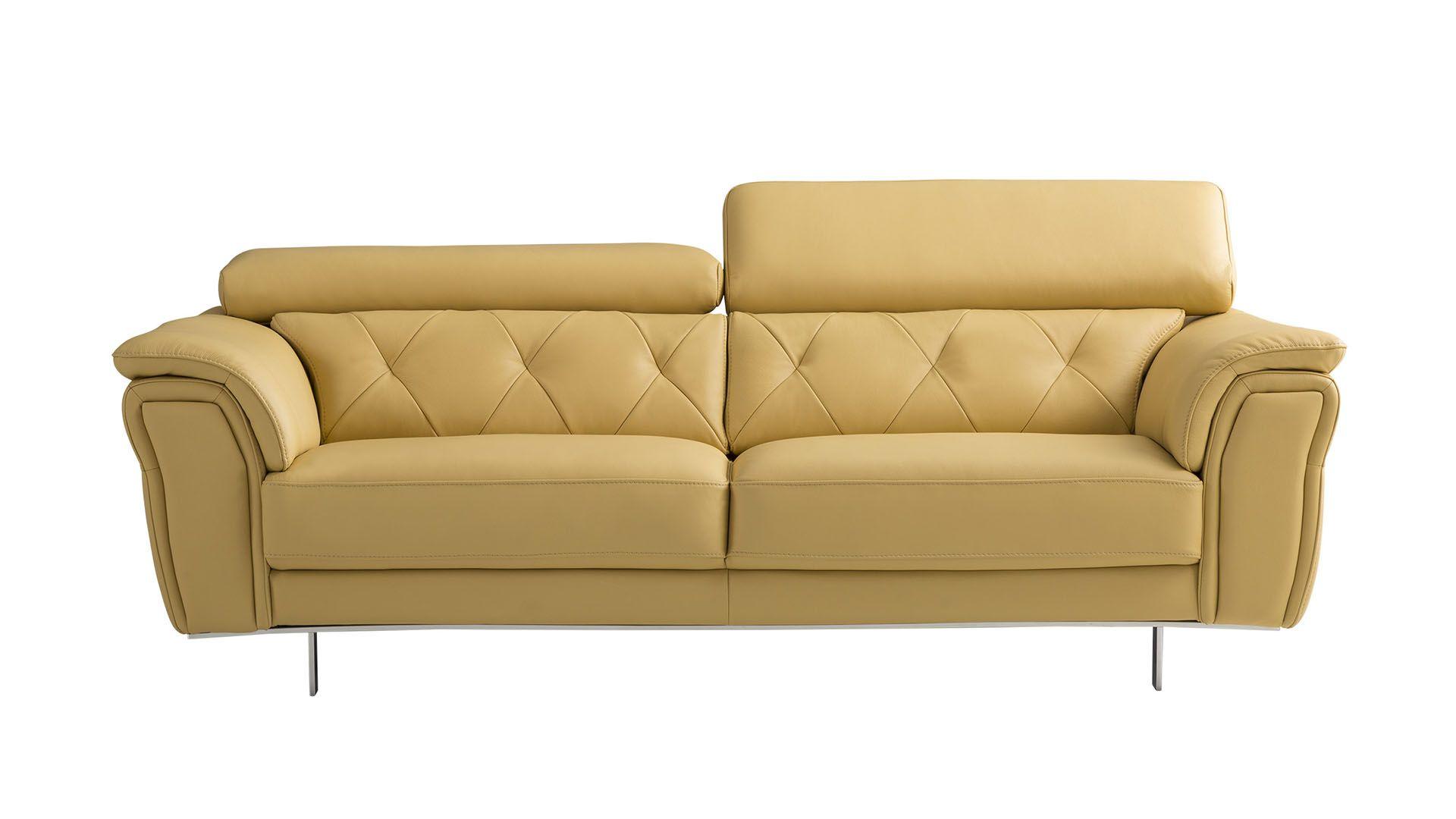 Modern Sofa EK068-YO EK068-YO-SF in Yellow Italian Leather