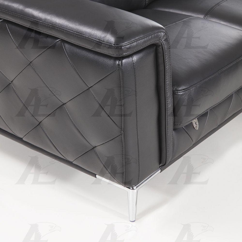 

    
 Order  Black Top Grain Italian Leather Tufted Sofa Set 2Pc EK071-BK American Eagle
