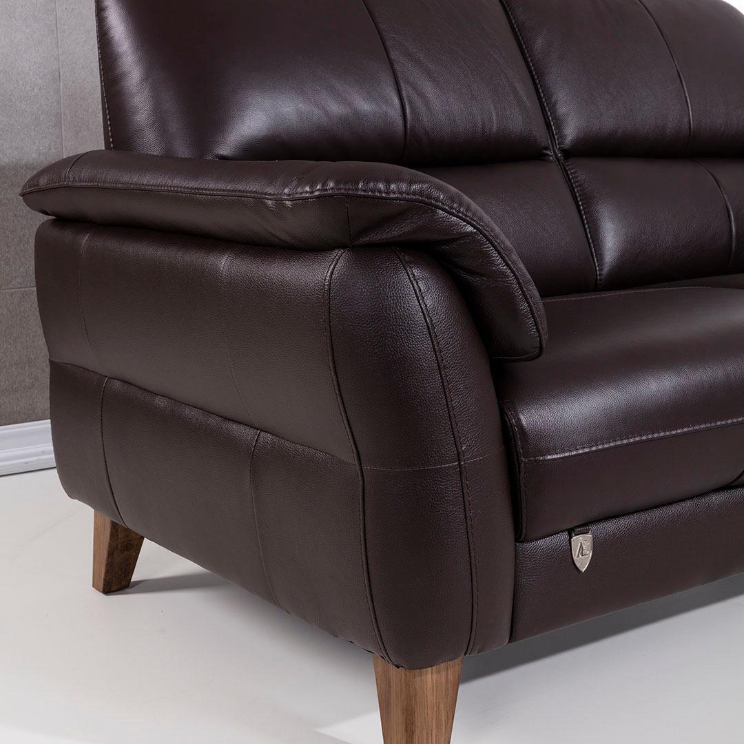 

                    
Buy Dark Chocolate Italian Leather Sofa Set 2Pcs EK073-DC American Eagle Modern
