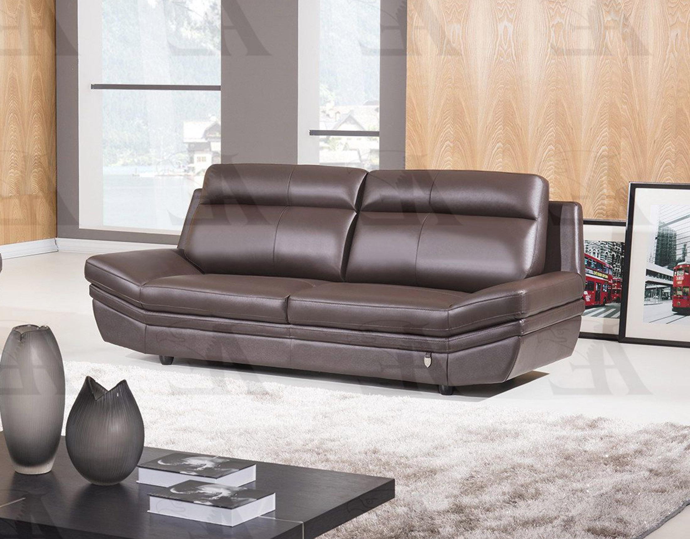 Modern Sofa EK075-DC EK075-DC in Dark Chocolate Italian Leather