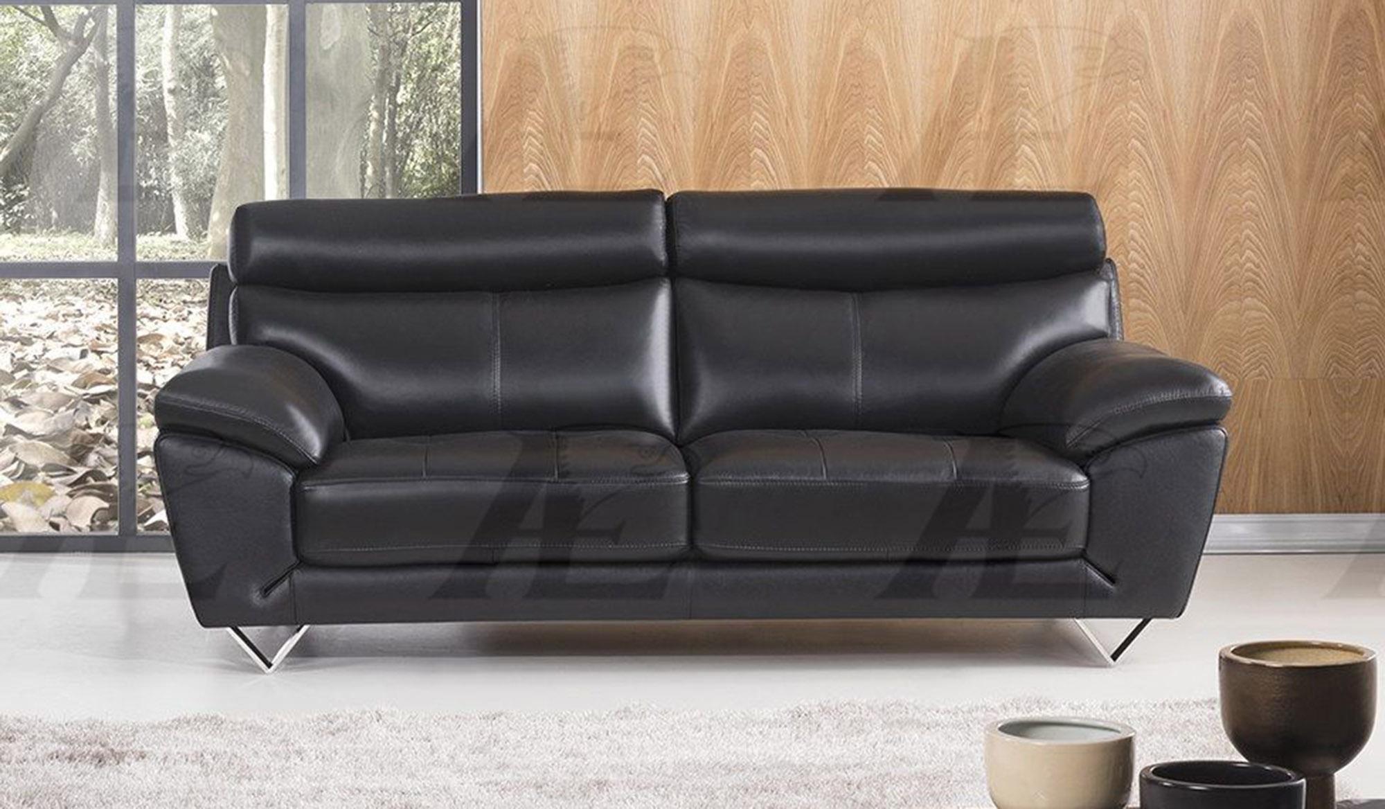

    
EK078-BK Set-2 Black Italian Leather Sofa & Loveseat Set 2 Pcs EK078-BK American Eagle Modern
