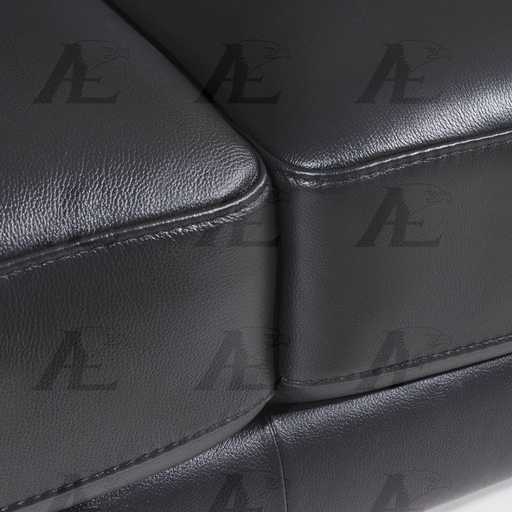 

    
 Shop  Black Italian Leather Sofa & Loveseat Set 2 Pcs EK078-BK American Eagle Modern
