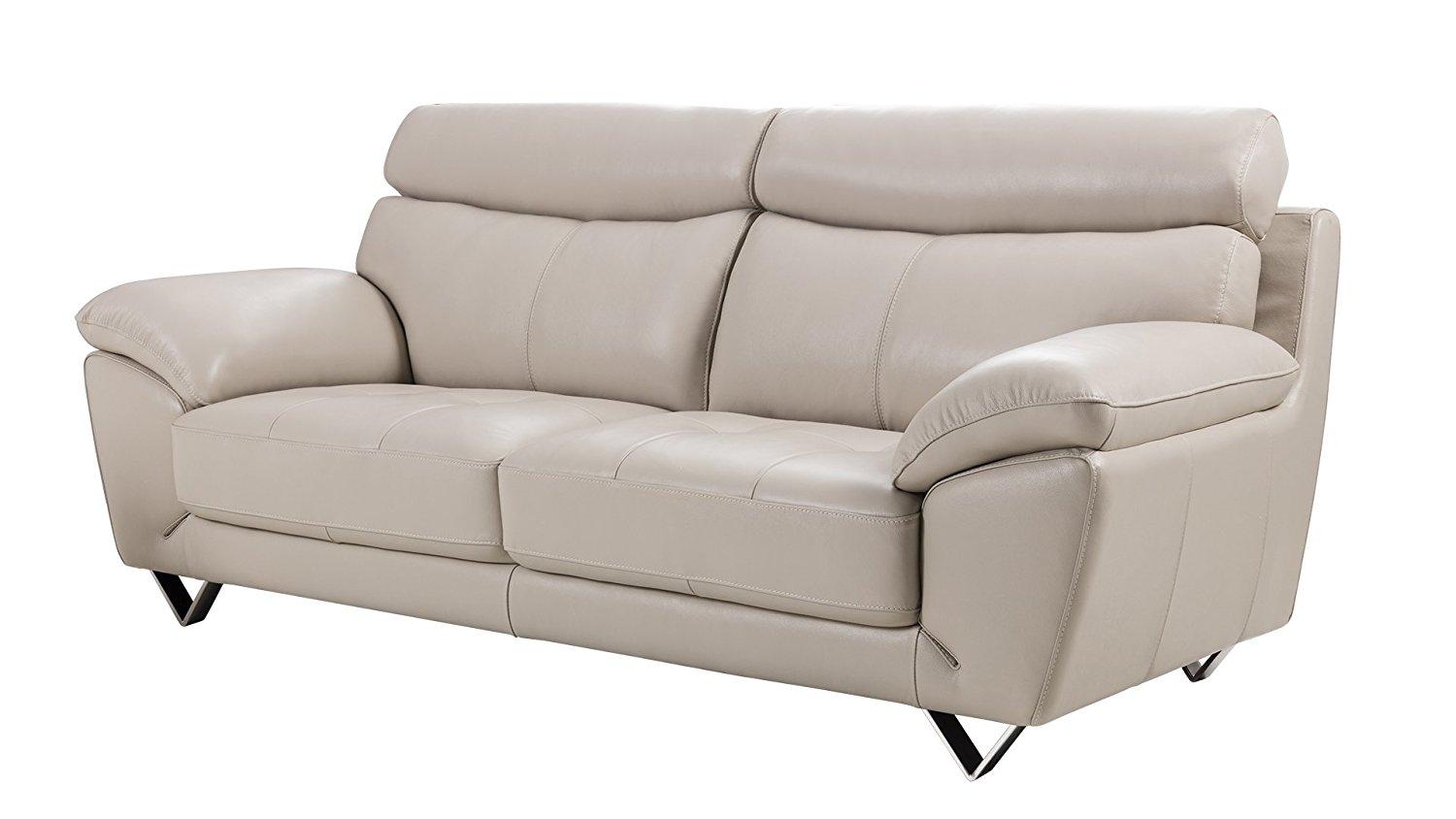 

    
Light Gray Italian Leather Sofa Set 2 Pcs EK078-LG American Eagle Modern
