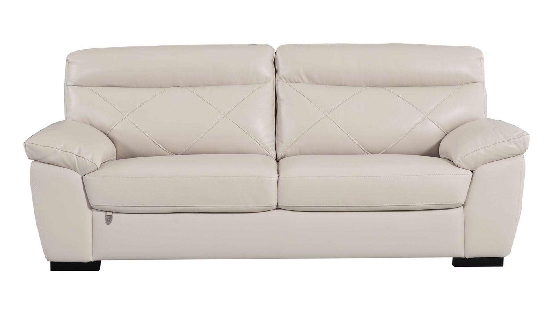 Contemporary, Modern Sofa EK081-LG-SF EK081-LG-SF in Light Gray Italian Leather
