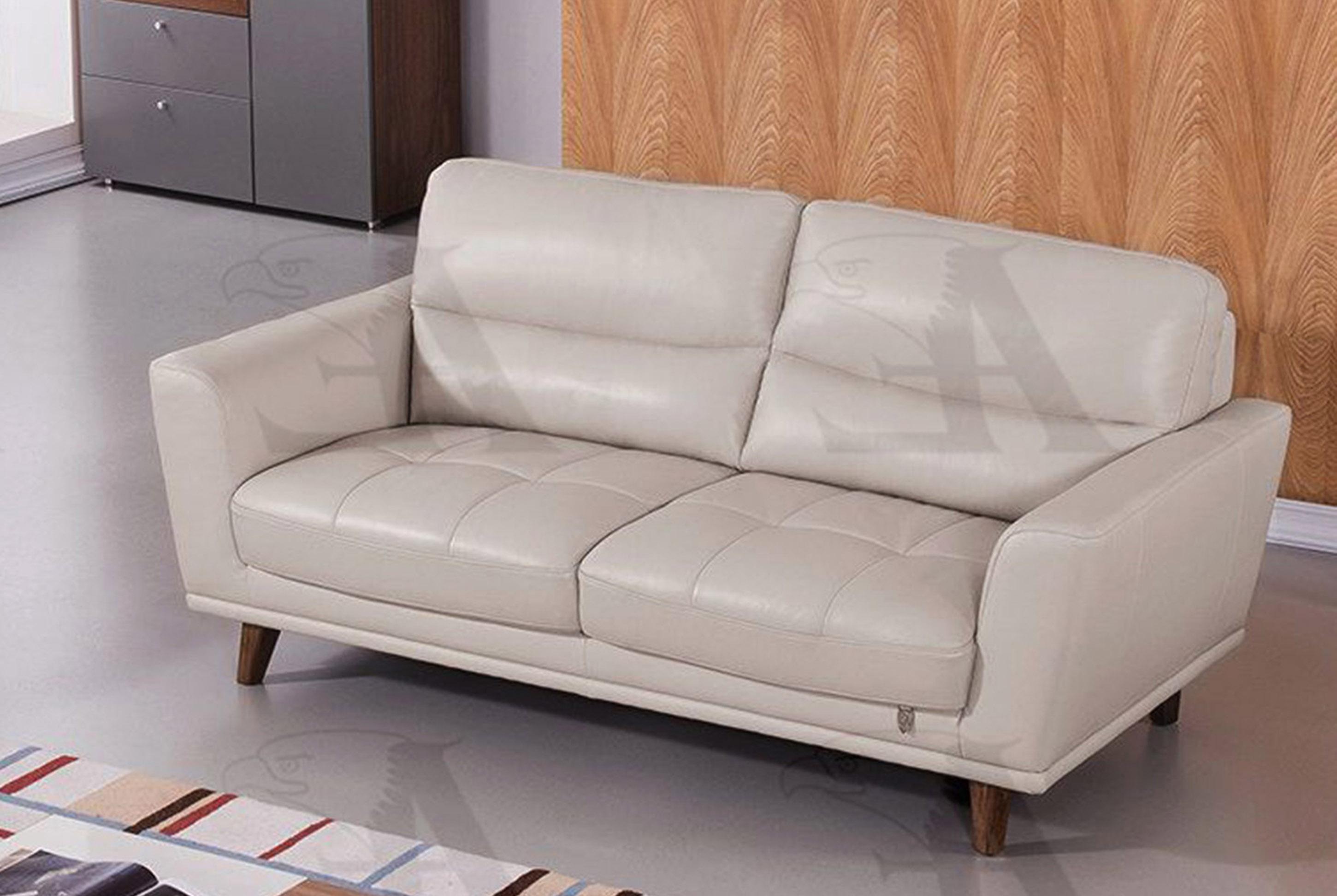 Modern Sofa EK082-LG EK082-LG in Light Gray Italian Leather