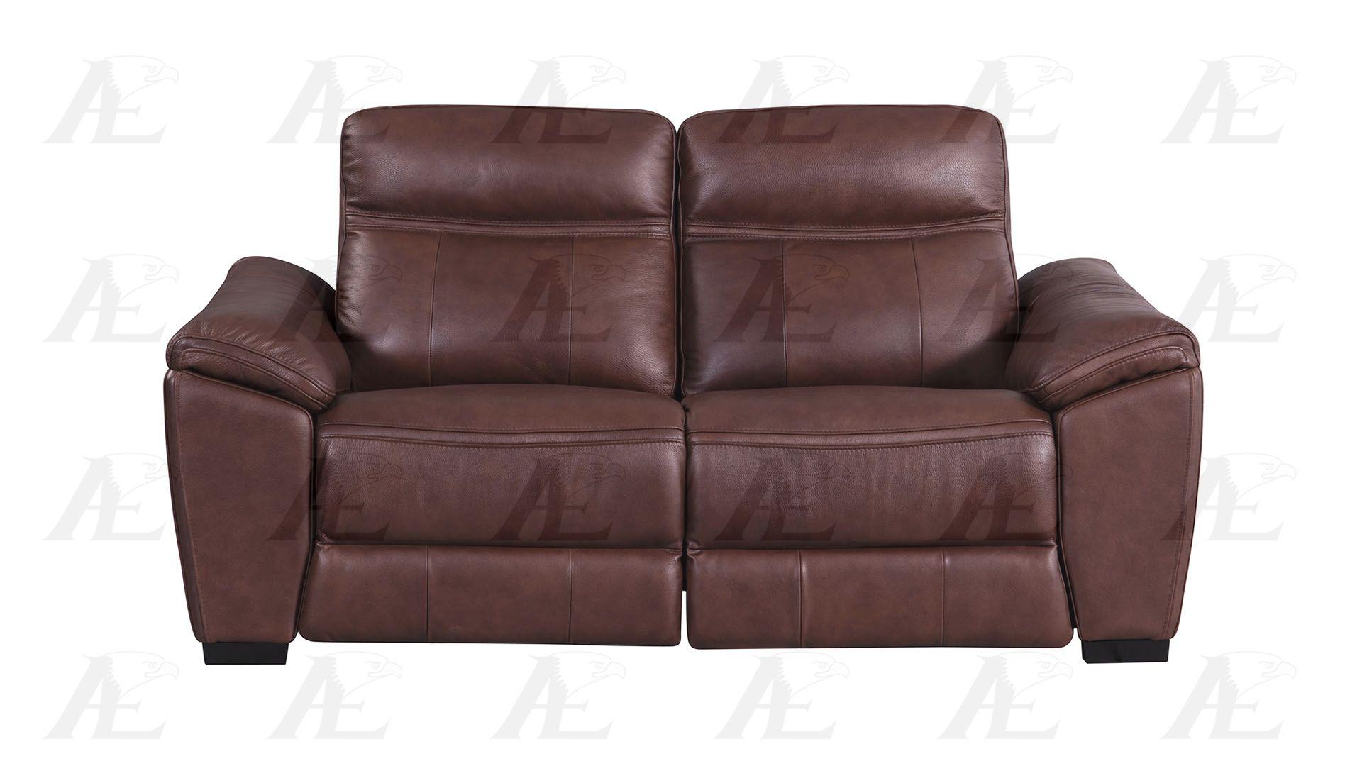 

        
00656237667457Brown Italian Full Leather Recliner Sofa Set 2Pcs EK088-BR American Eagle Modern

