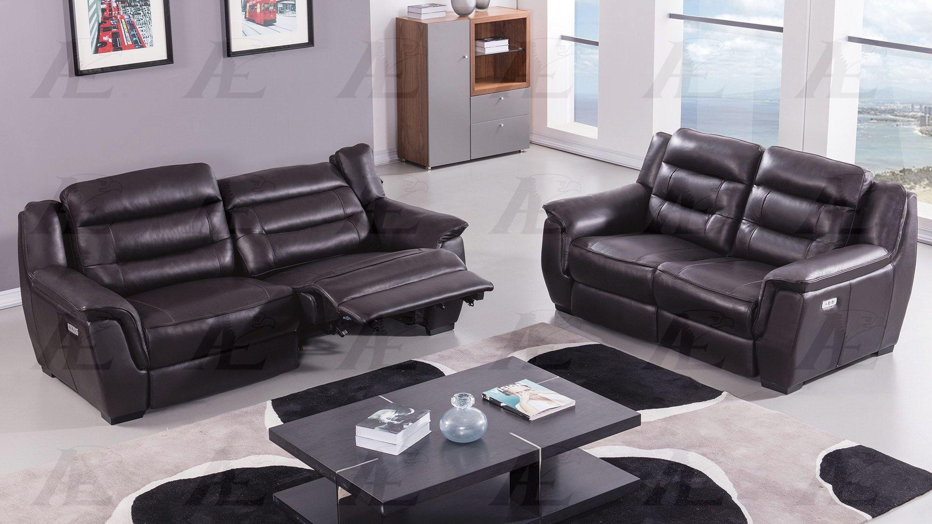 

        
00656237667471Dark Brown Full Italian Leather Recliner Sofa Set 2Pcs EK089-DB American Eagle
