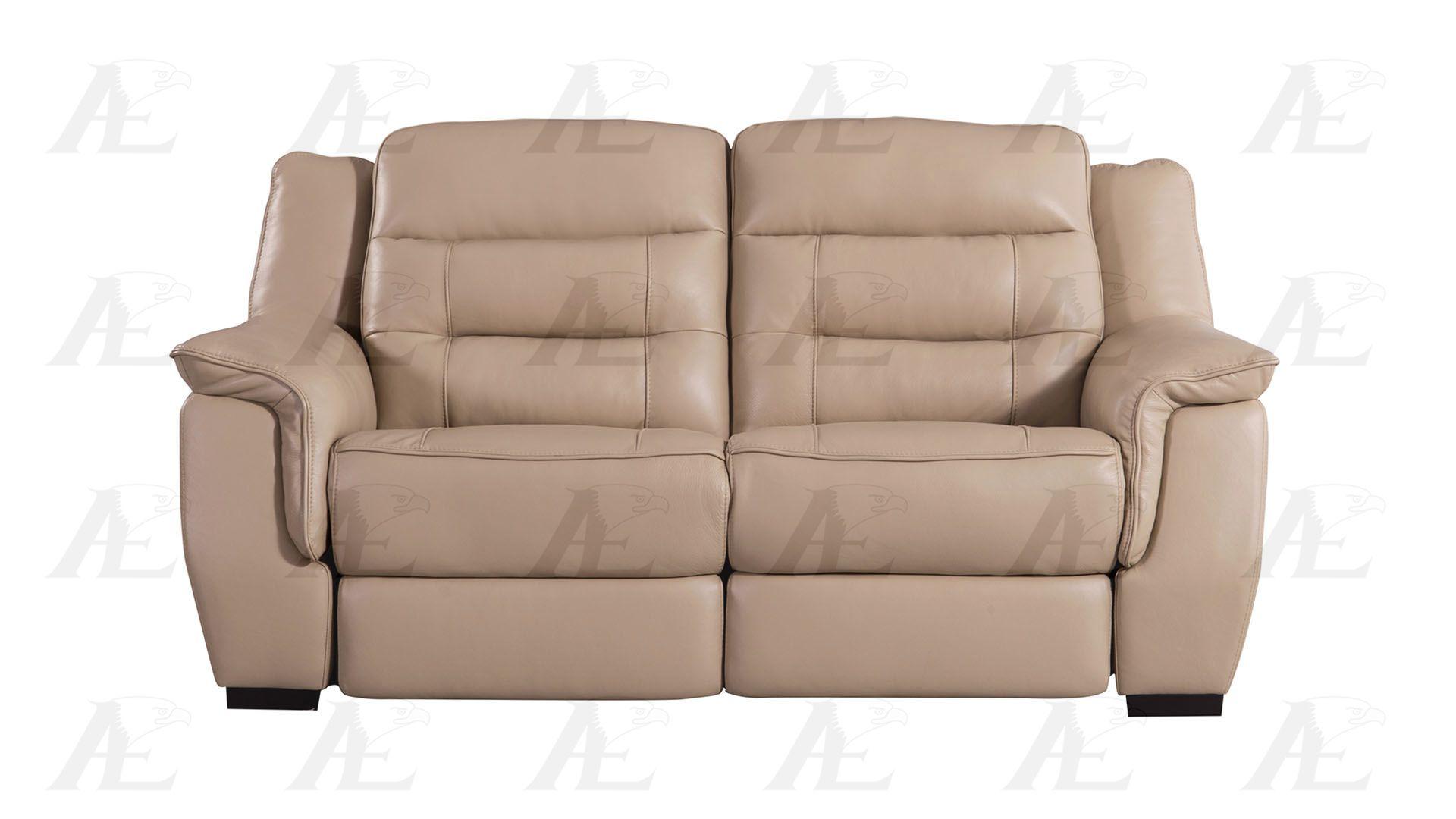 

    
 Order  Tan Full Italian Leather Recliner Sofa Set 2Pcs EK089-TAN American Eagle Modern

