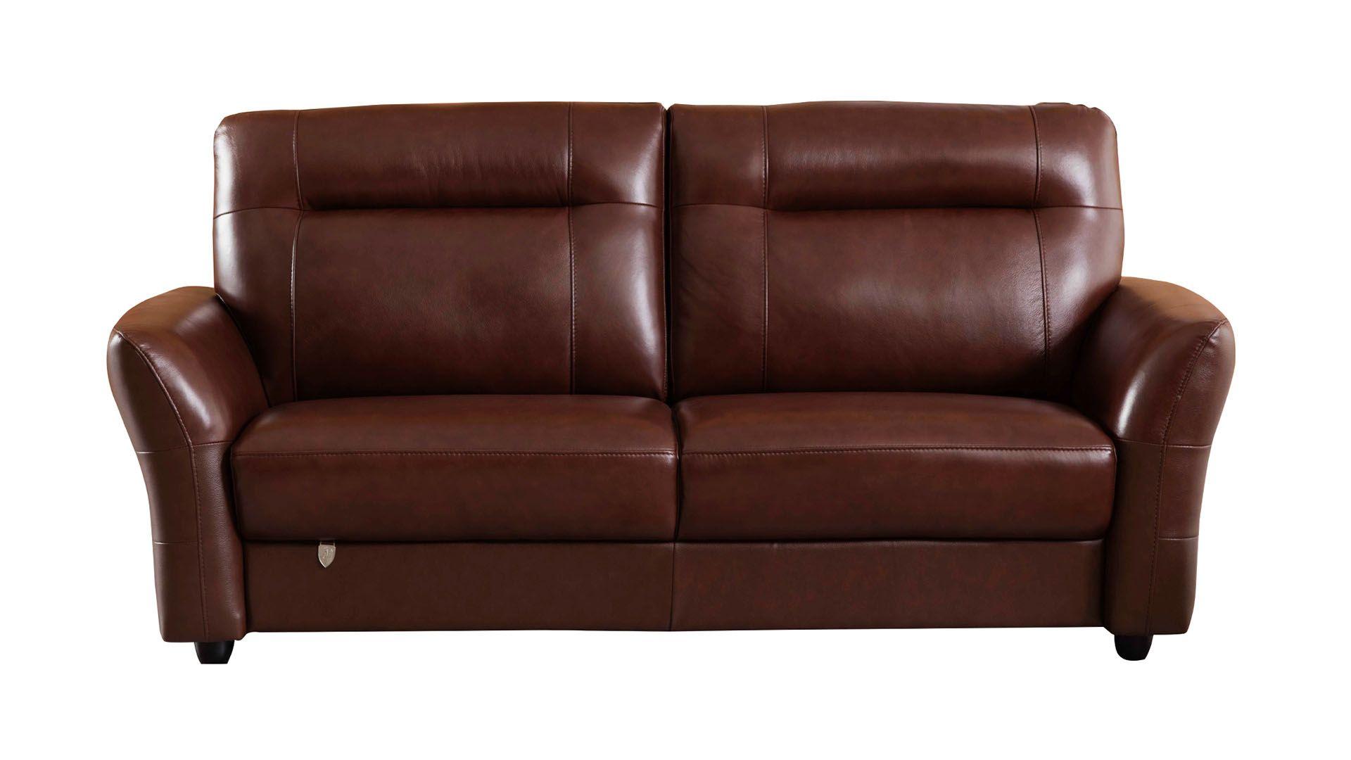 Contemporary, Modern Sofa EK090-BR EK090-BR-SF in Brown Italian Leather
