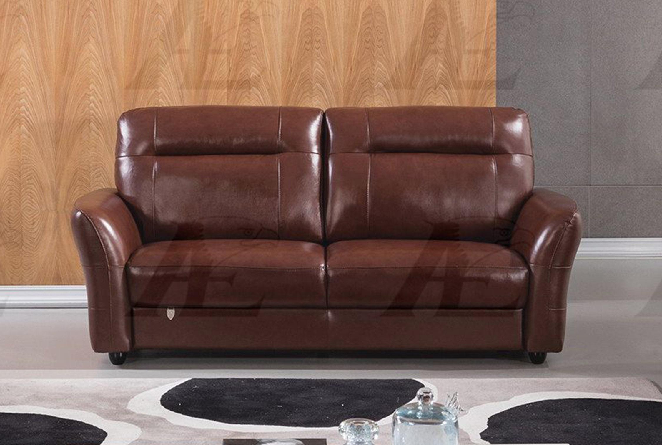 

    
 Order  Brown Top-Grain Italian Leather Sofa Set 3Pcs EK090-BR American Eagle Modern
