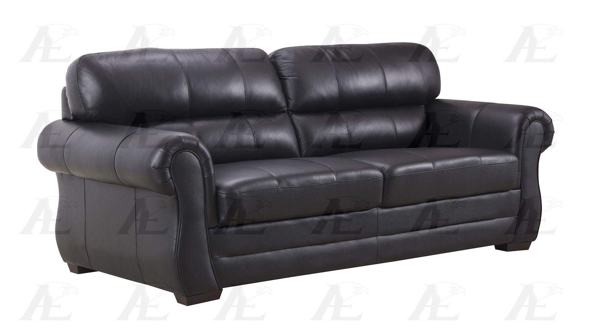 

    
American Eagle Furniture EK512-BK Black Sofa and Loveseat Set Genuine Leather 2Pcs
