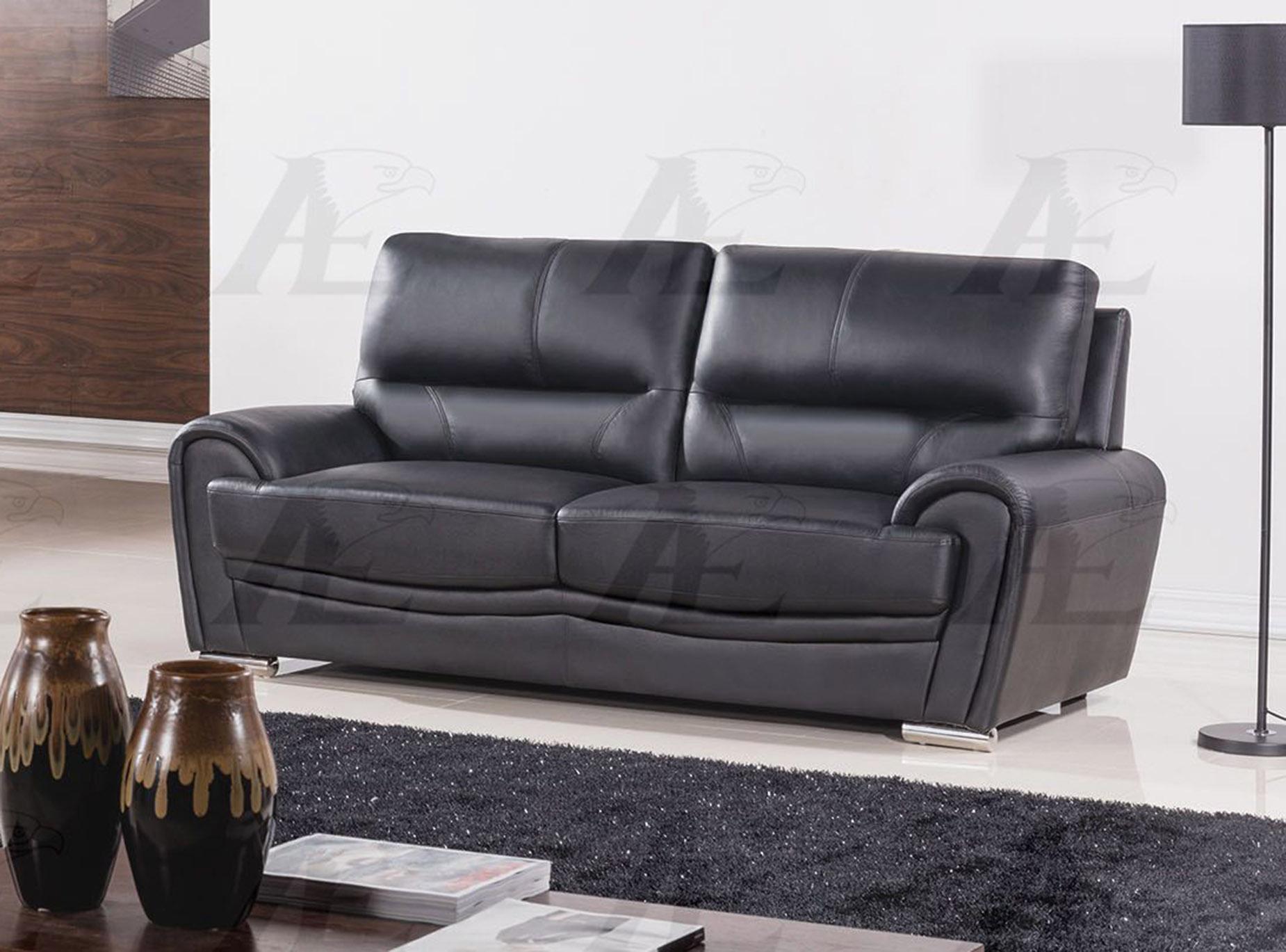 

    
American Eagle Furniture EK522-BK Black Sofa and Loveseat Set Genuine Leather 2Pcs
