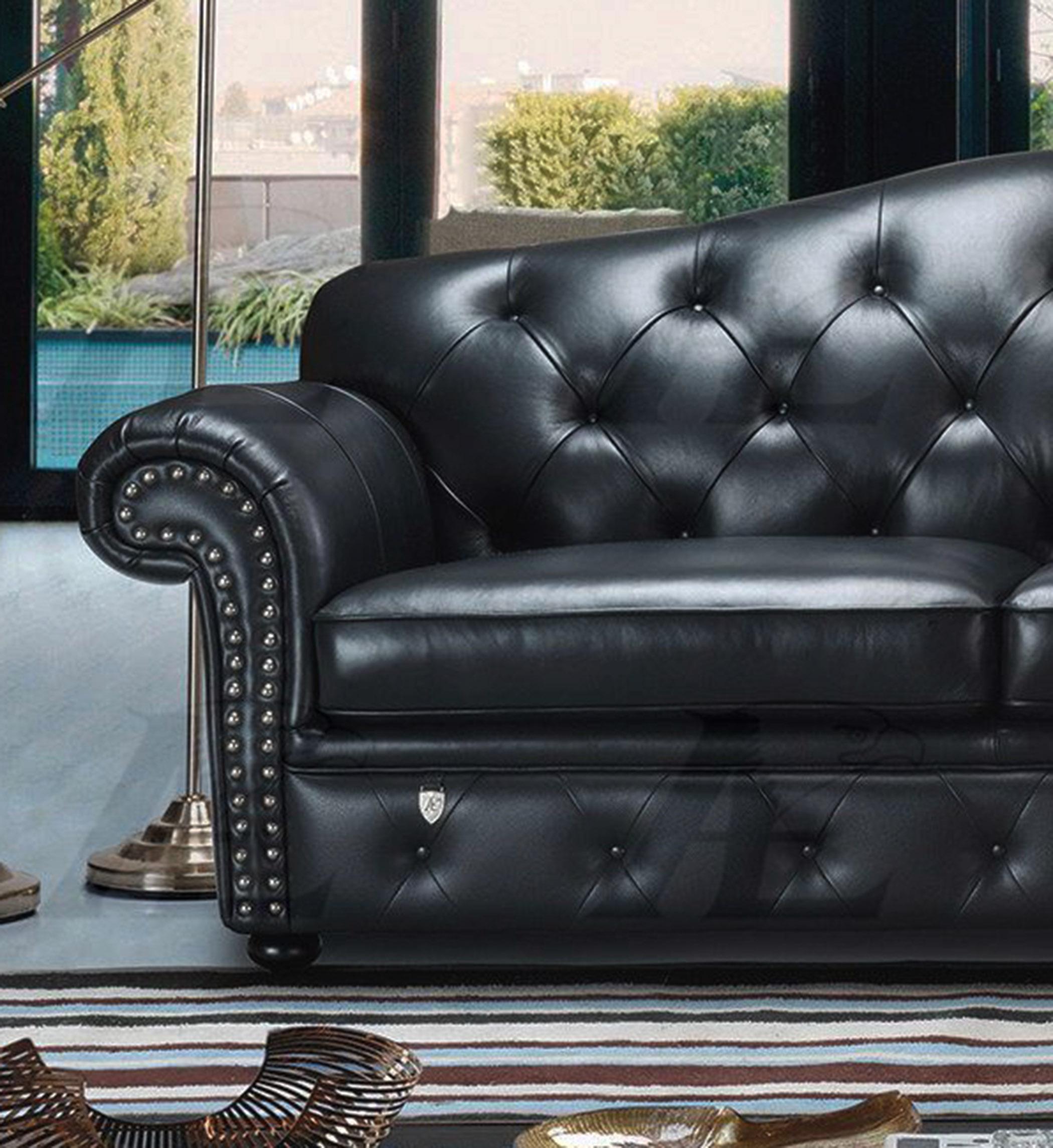 

    
American Eagle Furniture EK699-BK Black Tufted Sofa Italian Leather
