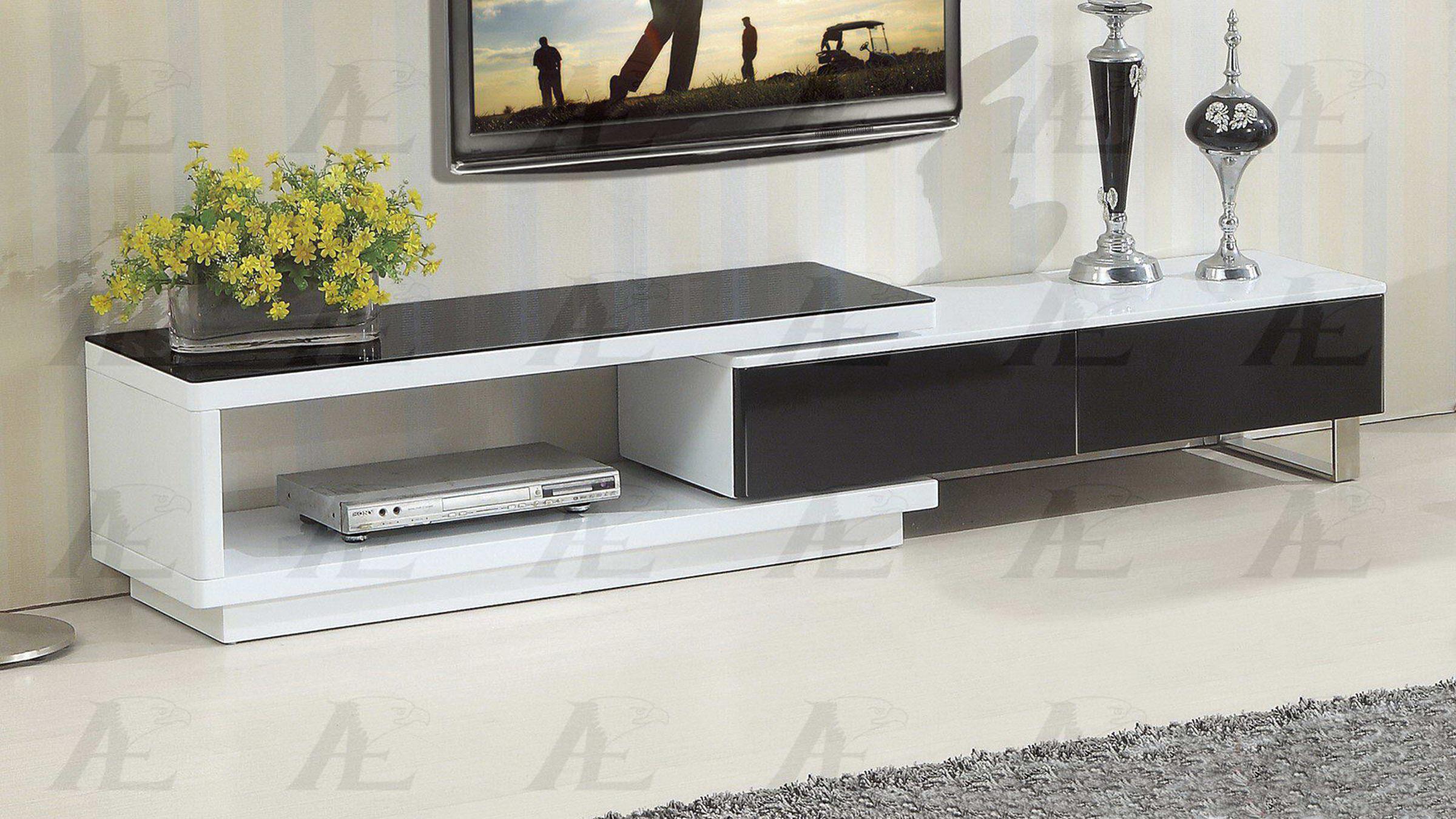 

    
Black White Tempered Glass Top TV Stand American Eagle  FC-C535
