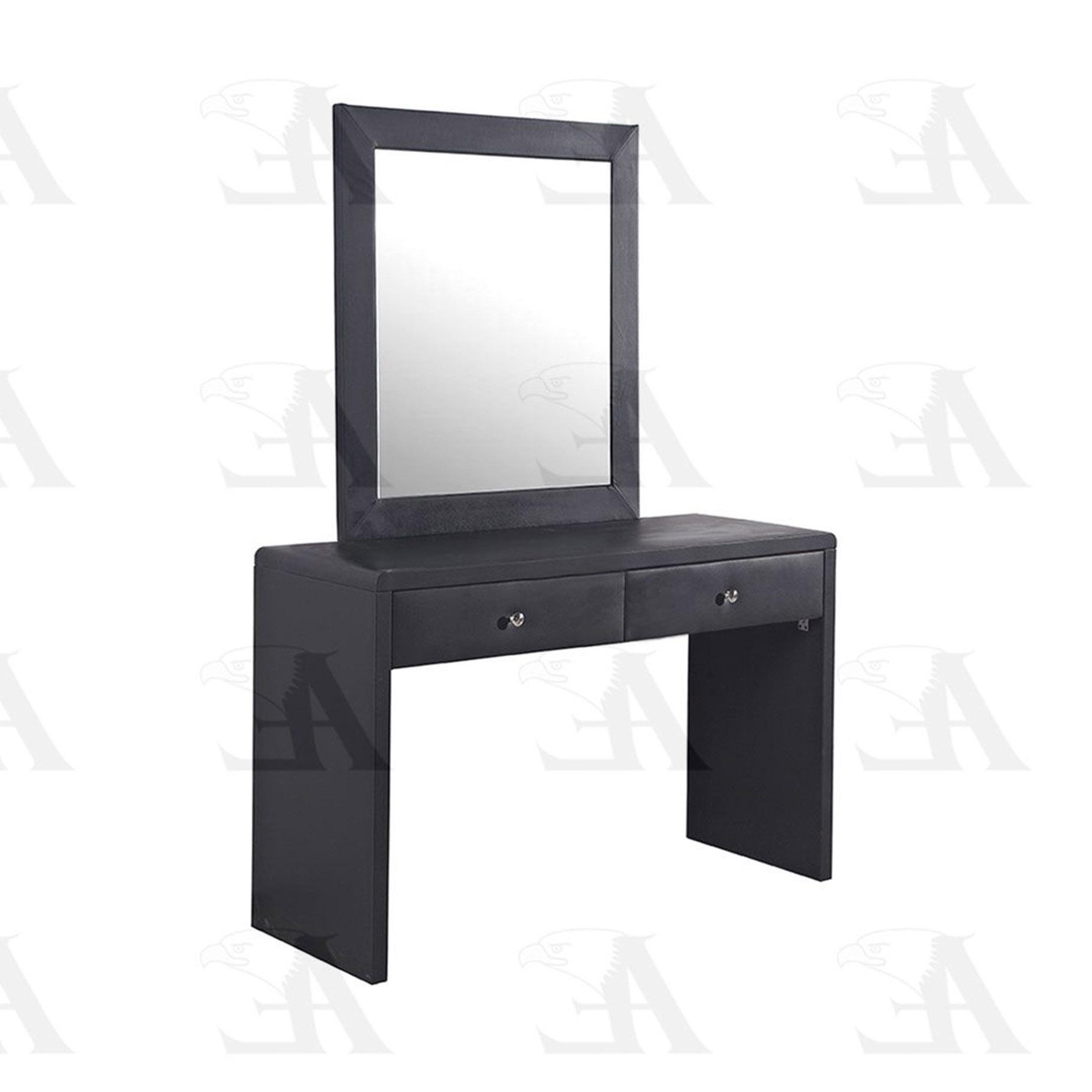 

    
American Eagle Furniture JT001-BK Vanity with Stool Set Black JT001-BK Set-2
