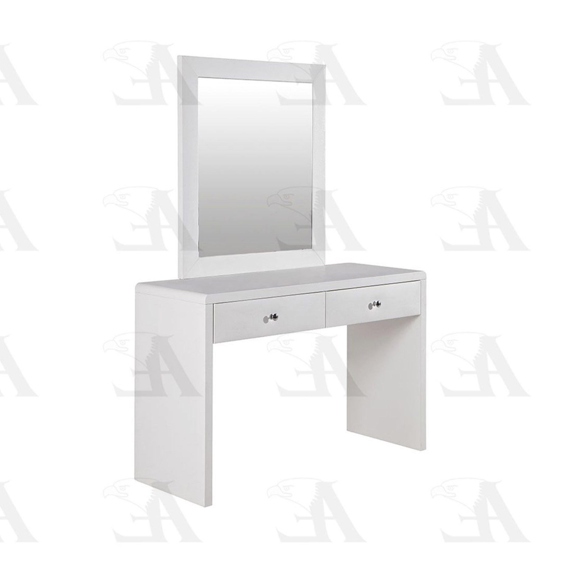 

    
American Eagle Furniture JT001-W Vanity with Stool Set White JT001-W Set-2
