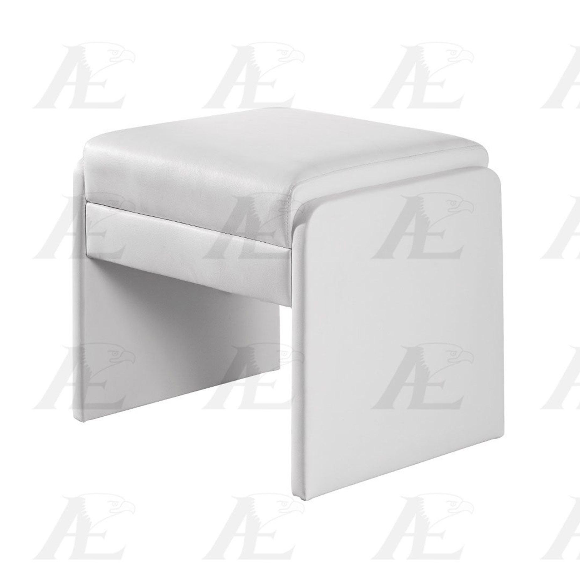 

    
American Eagle Furniture  JT001-W White Pu Vanity with Stool Set 2Pcs

