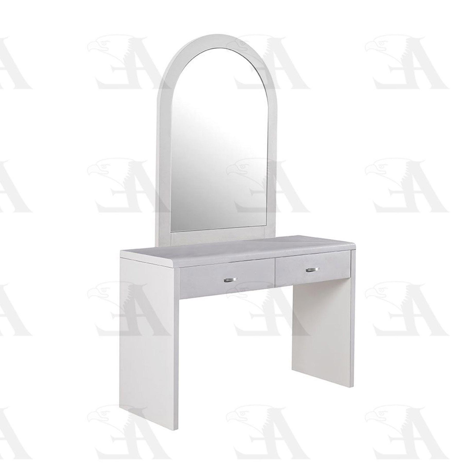

    
American Eagle Furniture JT002-W Vanity with Stool Set White JT002-W Set-2
