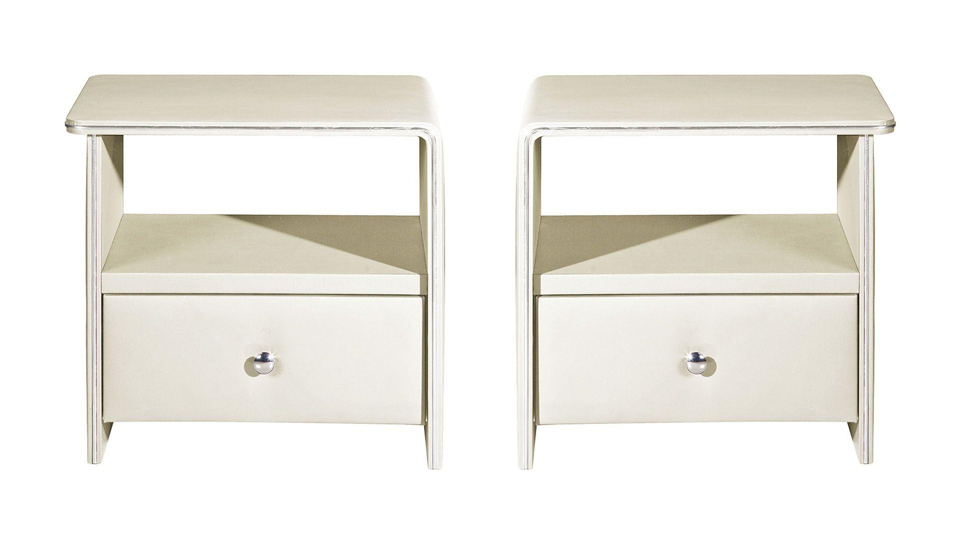 Modern Nightstand NS001-CRM NS001-CRM Set-2 in Cream 