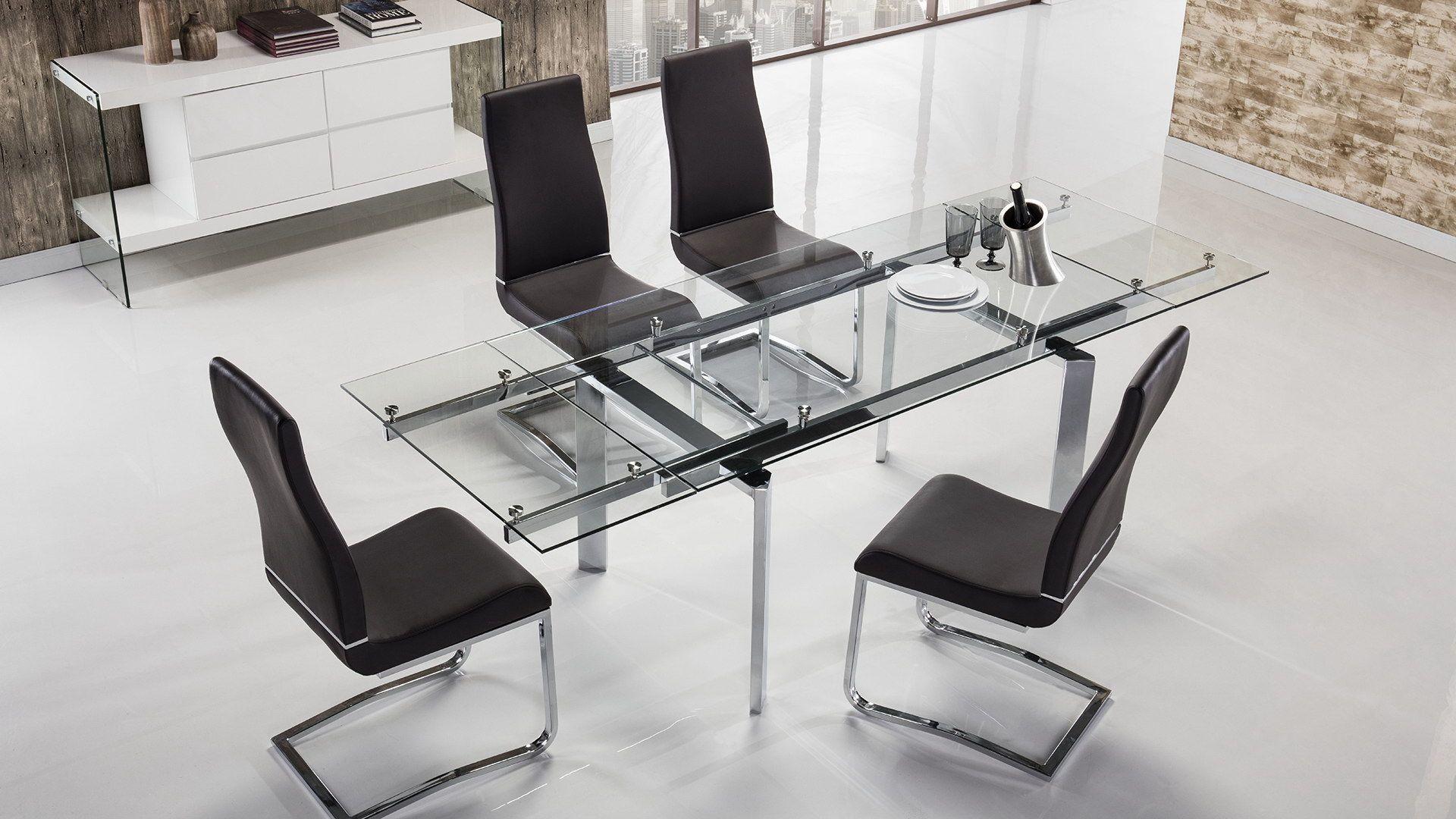 Modern Dining Table TL-1134S-C TL-1134S-C in Silver 