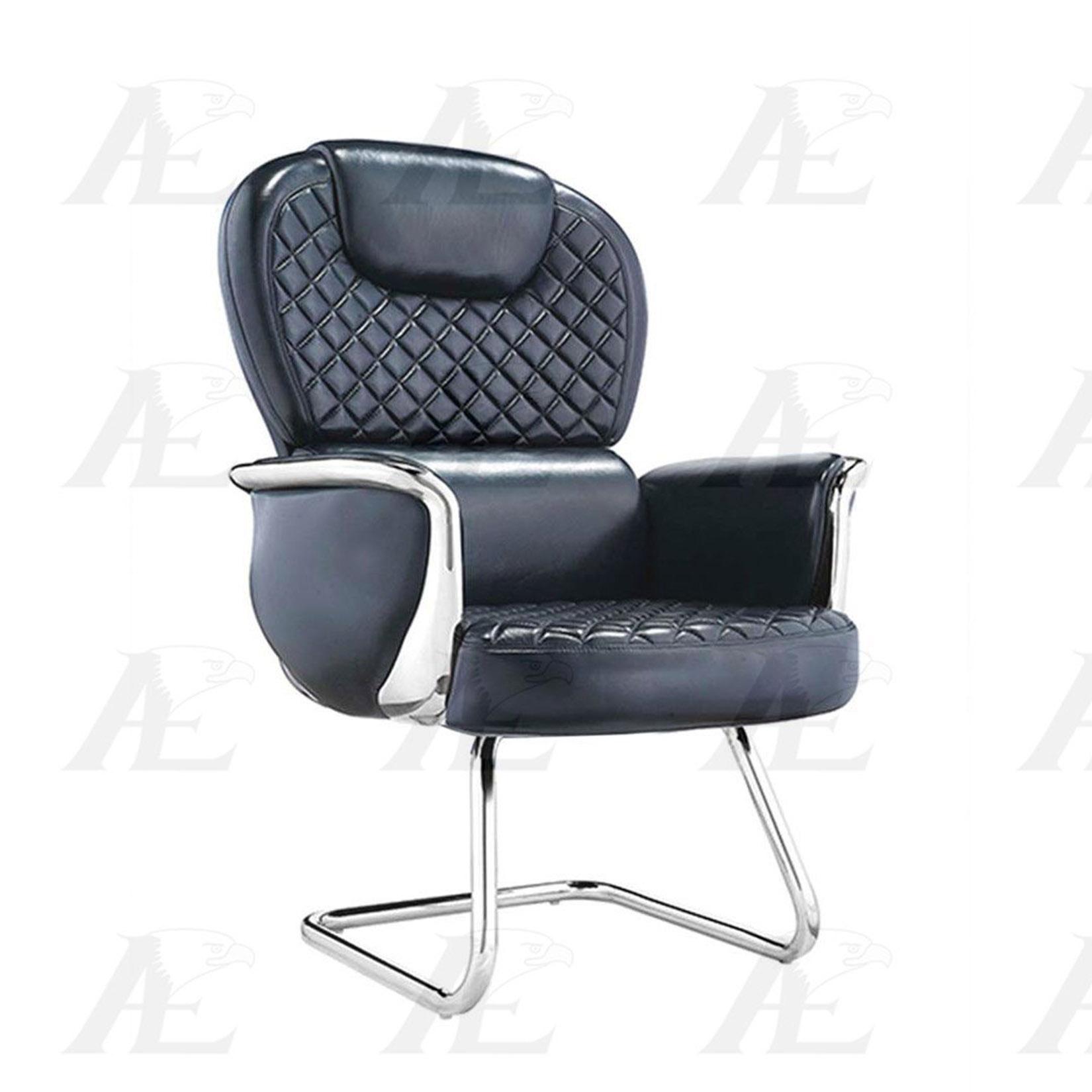 

    
Black Full Italian Leather Conference Chair American Eagle YS1408C

