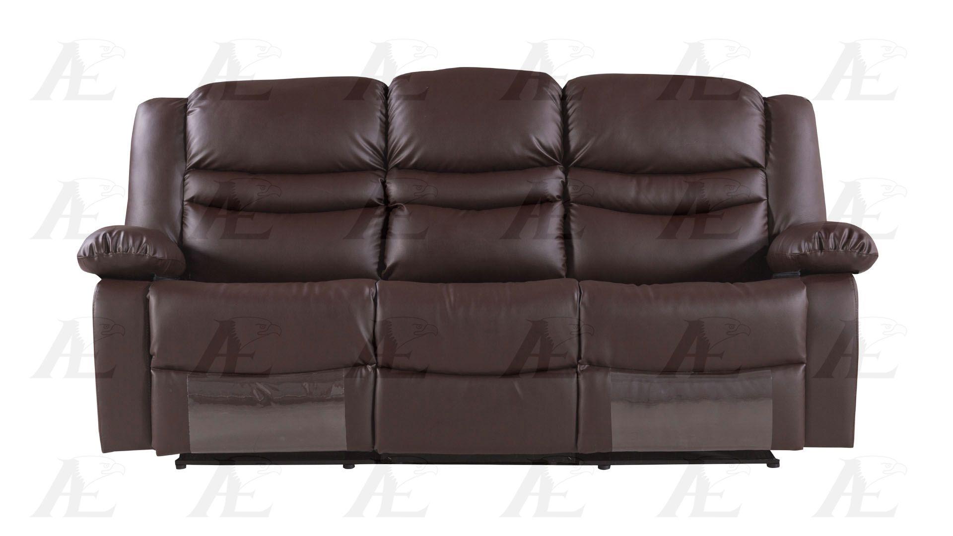 

    
American Eagle Modern AE-D823 Dark Brown Faux Leather Recliner Sofa

