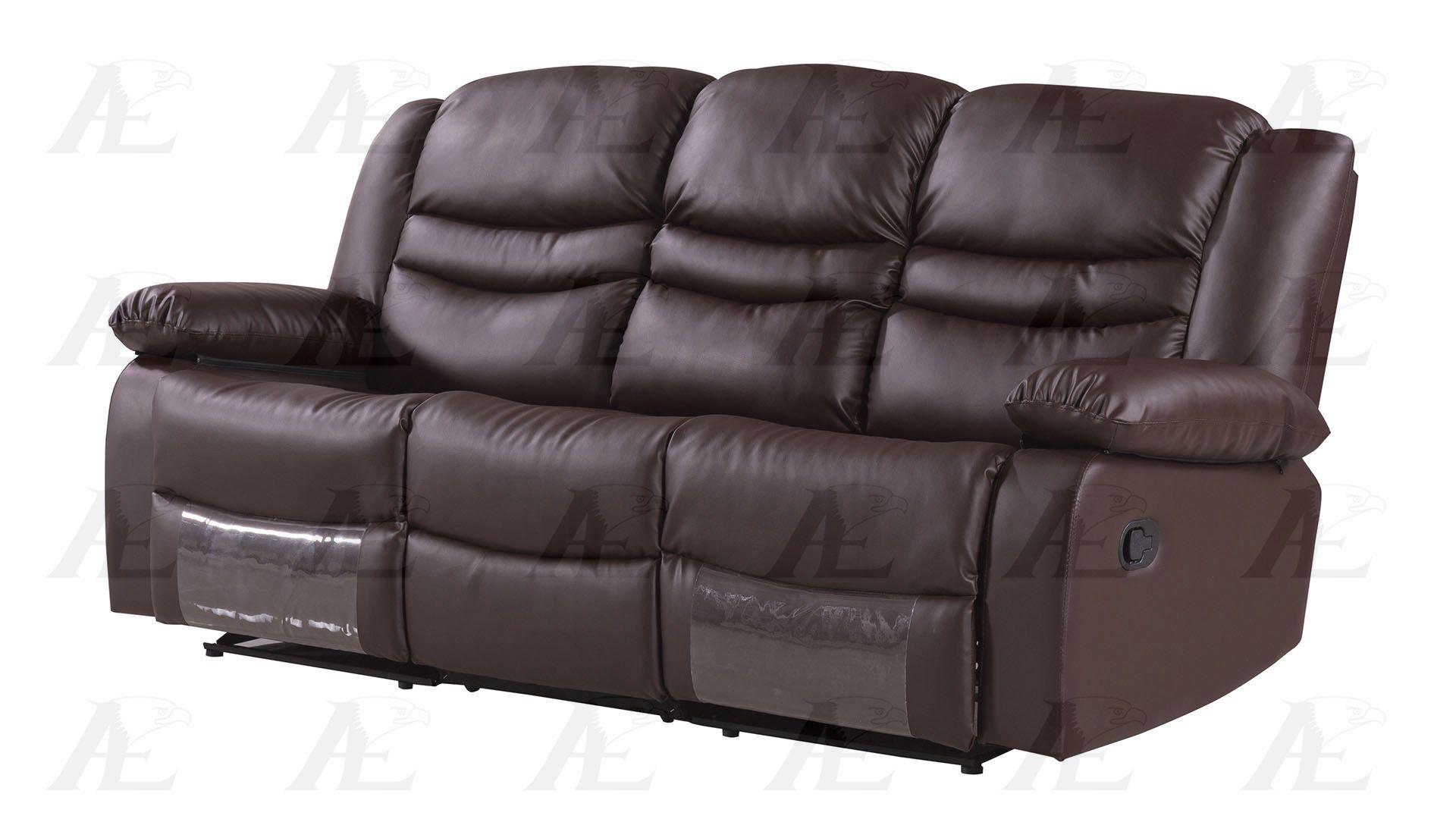 

    
American Eagle Modern AE-D823 Dark Brown Faux Leather Recliner Sofa
