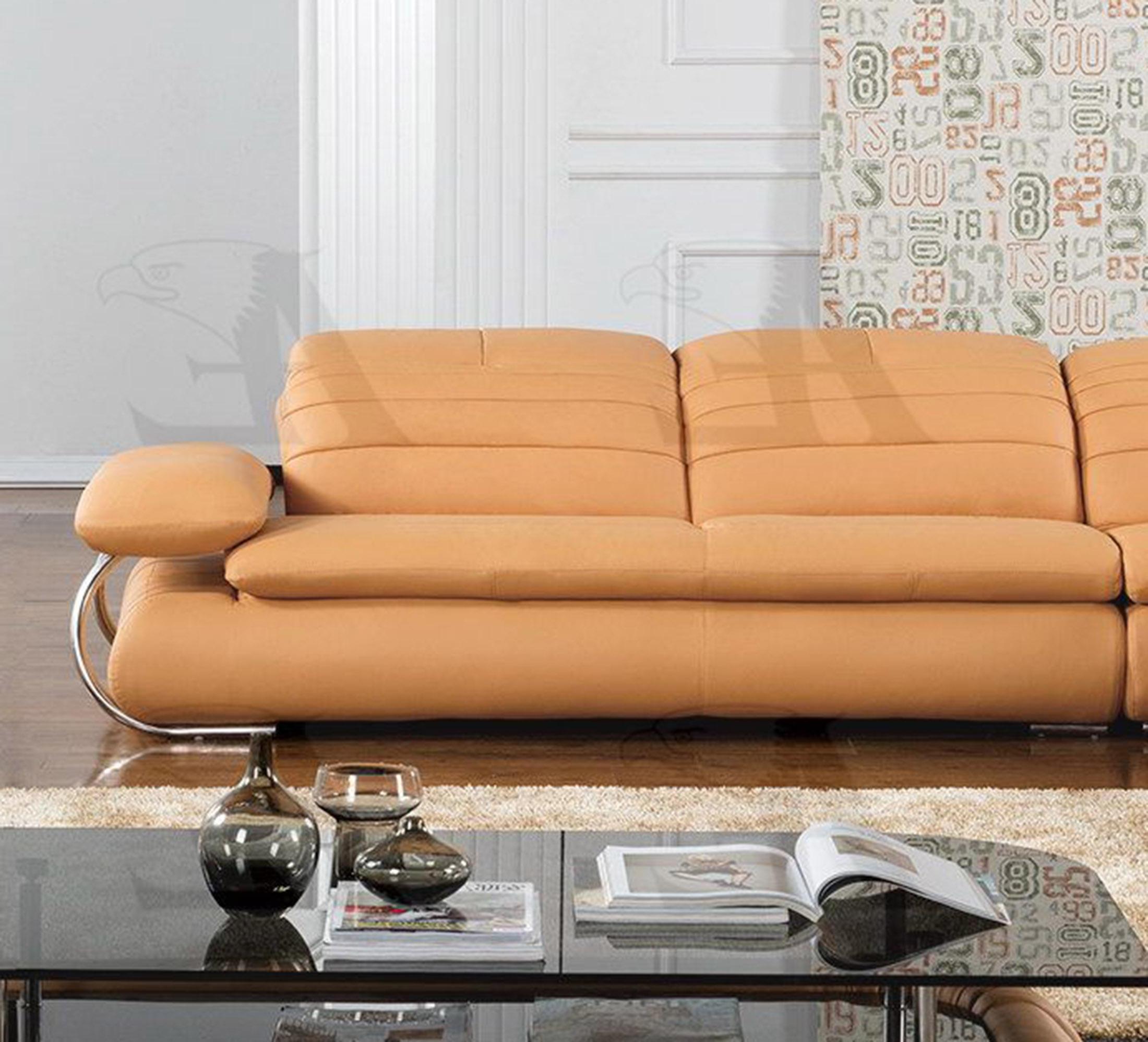 

    
American EagleEK-LB119-YO Sofa RHC Chaise Table 2 Ottomans Set Genuine Leather
