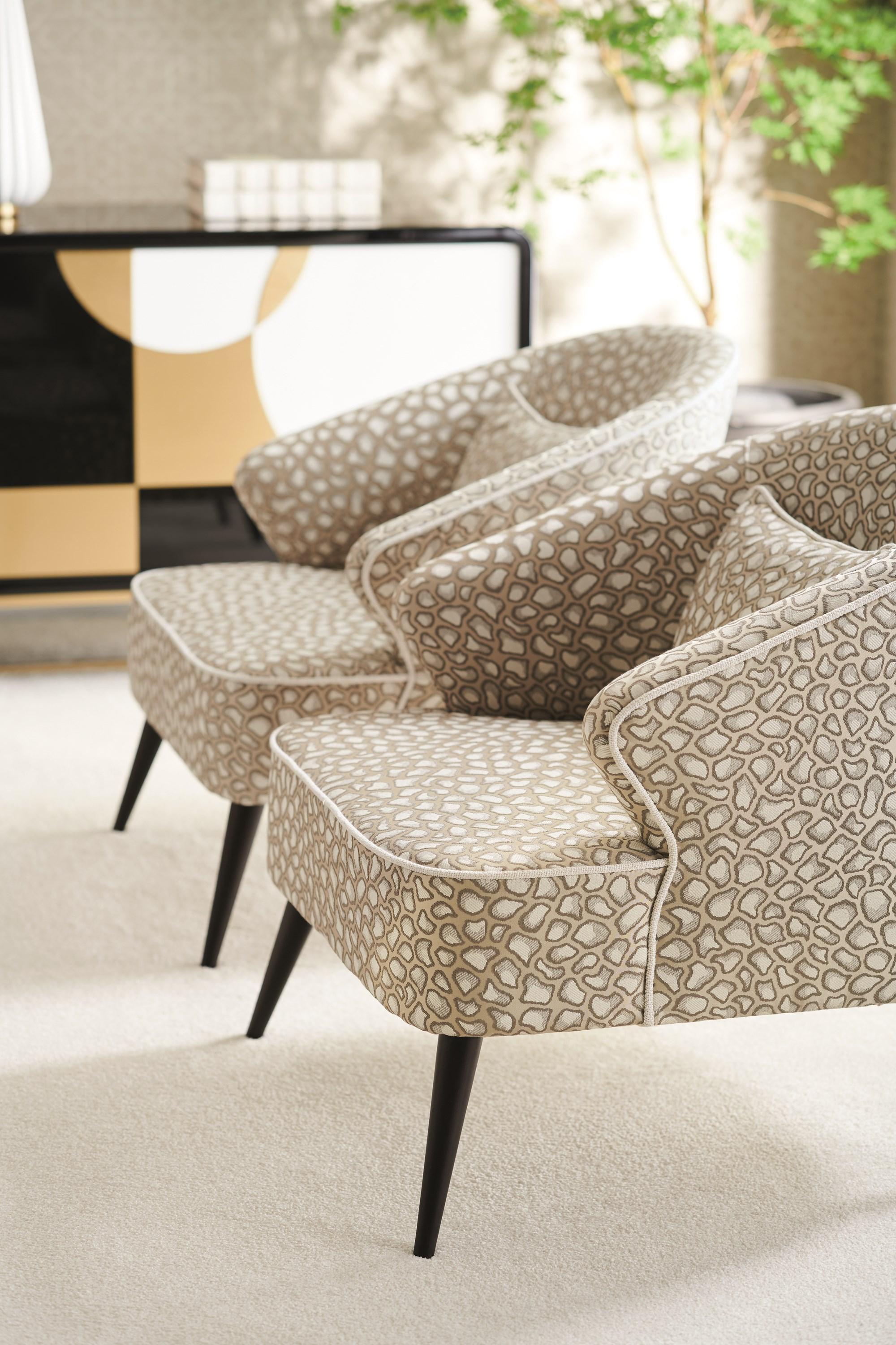 

        
662896022223Animal-Inspired Neutral Fabric THE MELANIE ARM CHAIR by Caracole
