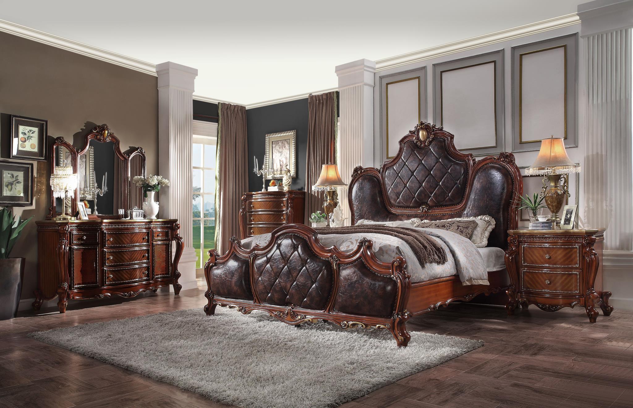 

    
Antique Cherry Oak Tufted Queen Bedroom Set 5Pcs Picardy-28240Q Acme Classic Traditional
