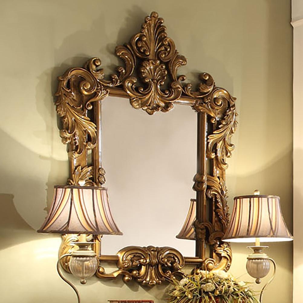 

    
Antique Gold & Perfect Brown Console Table & Mirror Homey Design HD-8008
