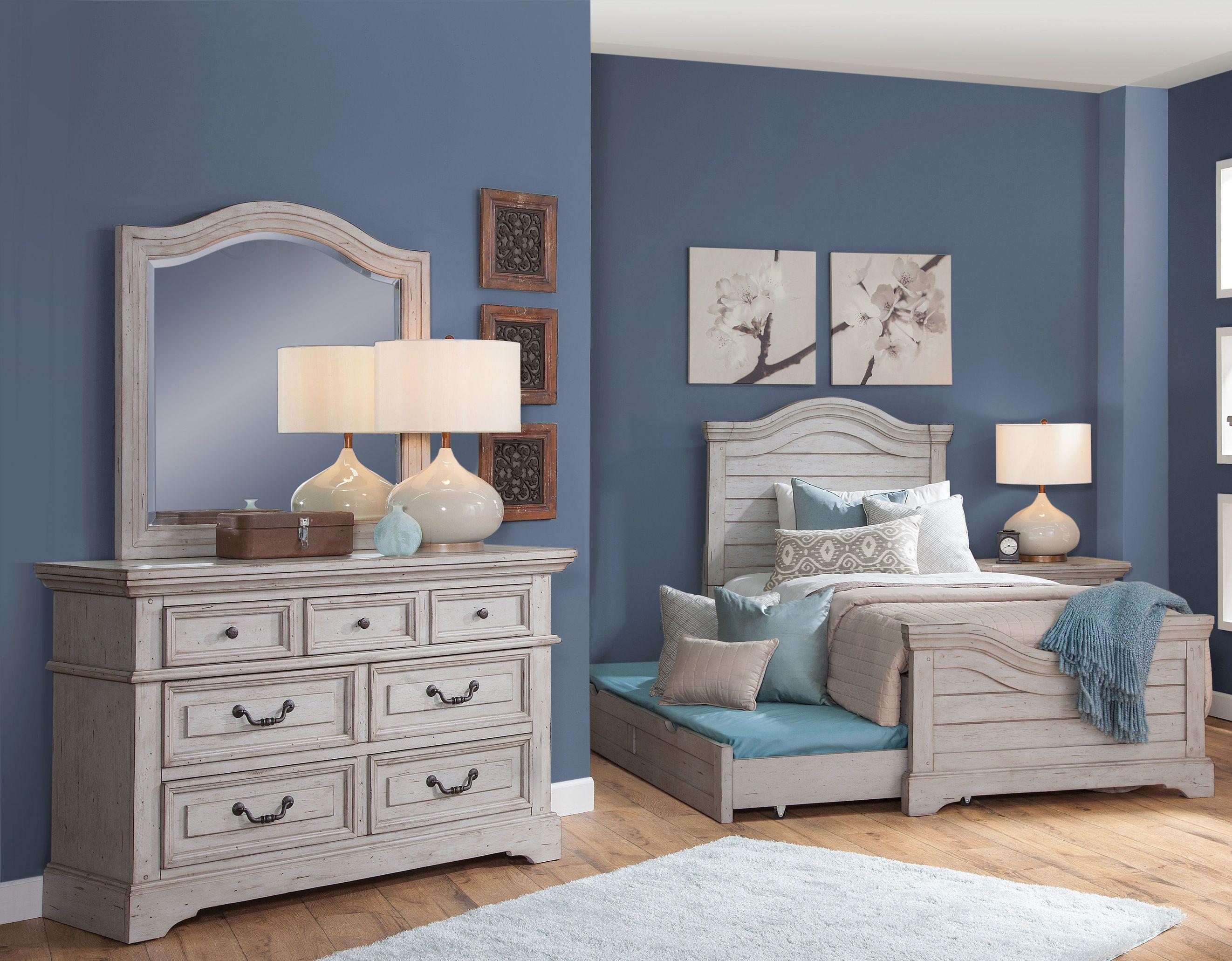 Classic, Traditional Panel Bedroom Set 7820 STONEBROOK 7820-46PAN-NDM-4PC in Antique, Gray 