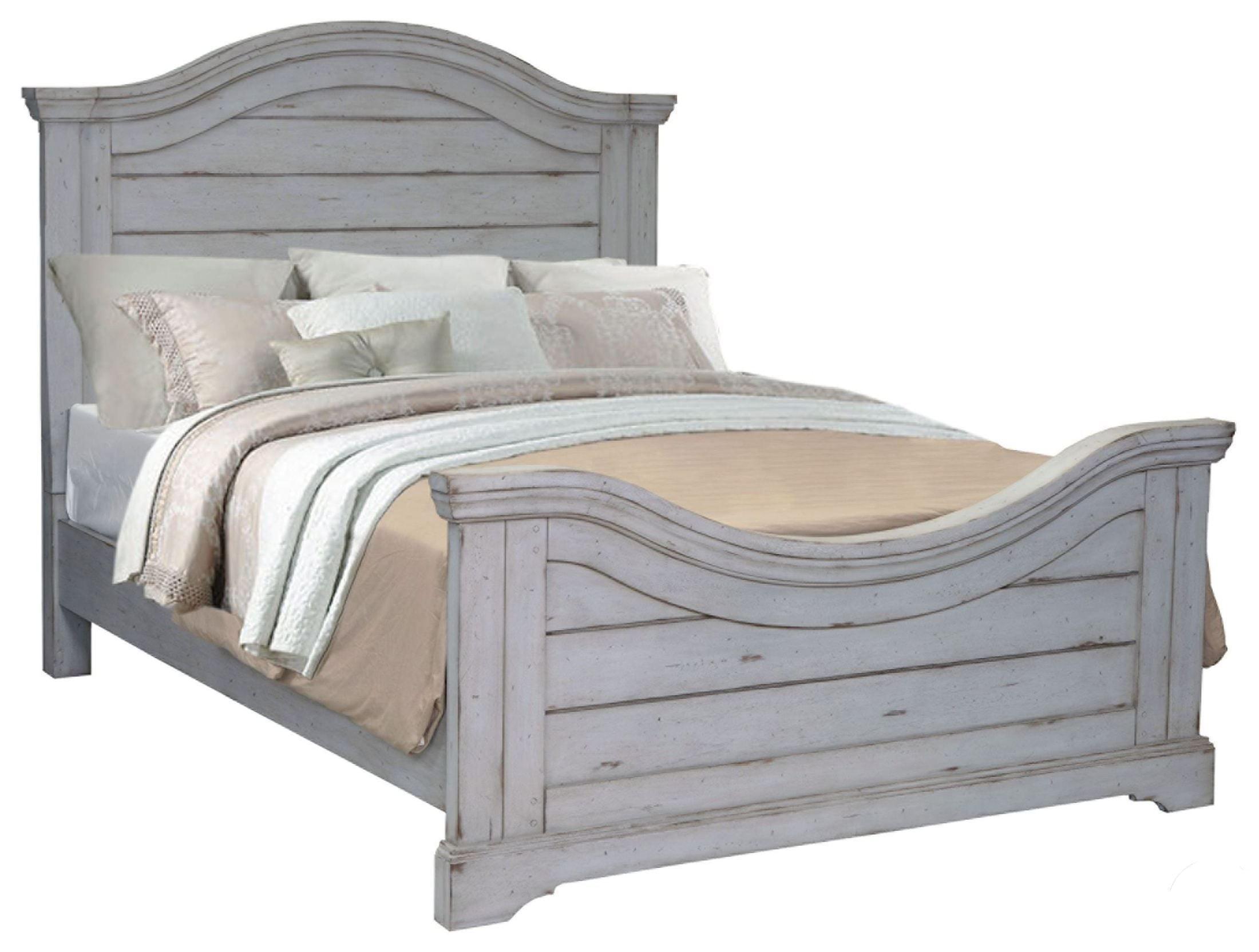 Classic, Traditional Panel Bed 7820 STONEBROOK 7820-66PAN in Antique, Gray 