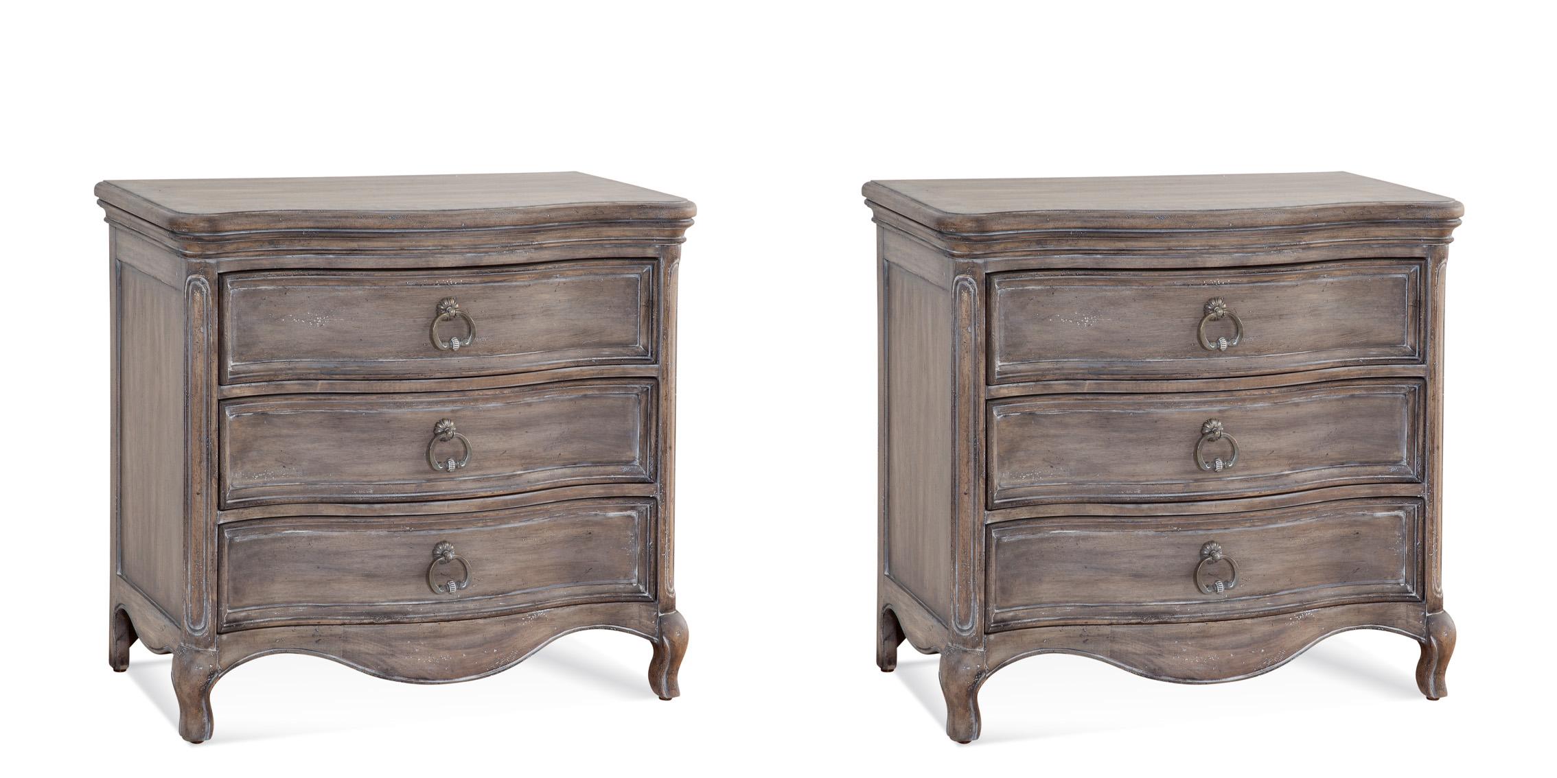 Classic, Traditional Nightstand Set 1575-430 Set 1575-430-Set-2 in Antique, Gray 