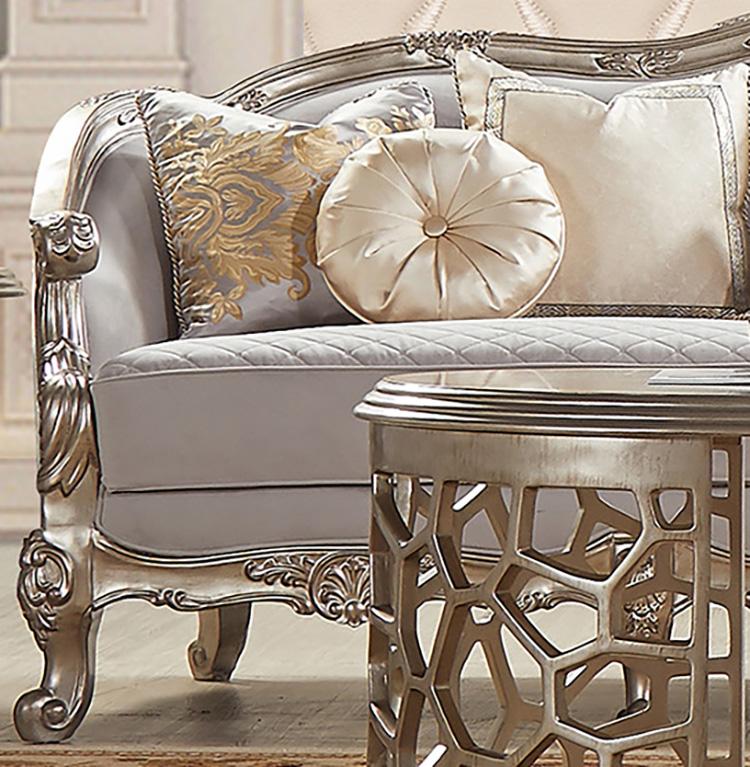 

    
Homey Design Furniture HD-20339 Loveseat Silver/Bronze HD-L20339

