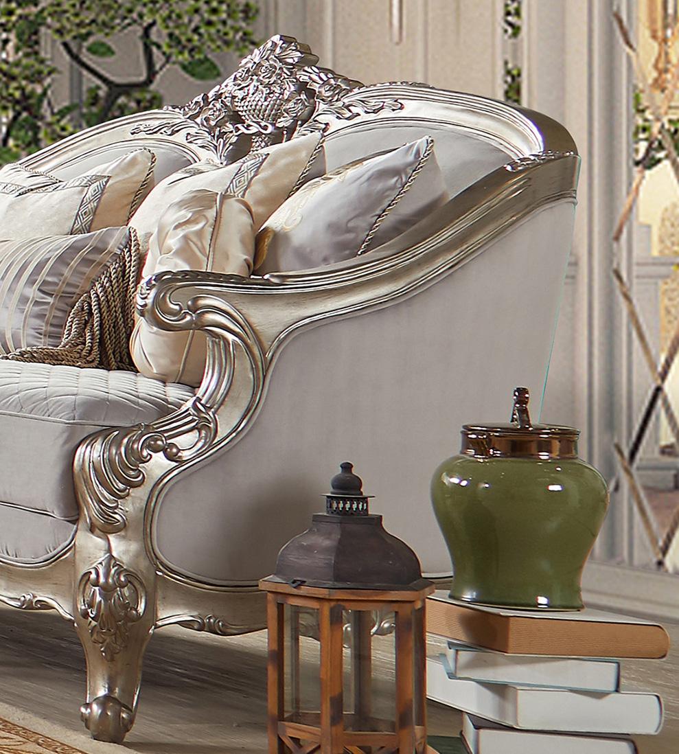 

    
Antique Silver & Bronze Finish Loveseat Traditional Homey Design HD-20339
