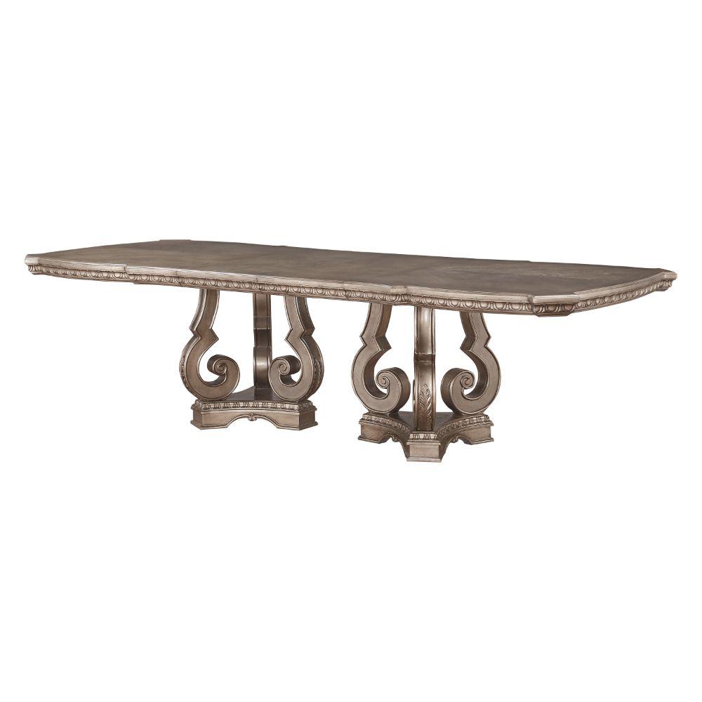 

    
Antique Silver Carved Wood Dining Table Northville 66920 ACME Traditional
