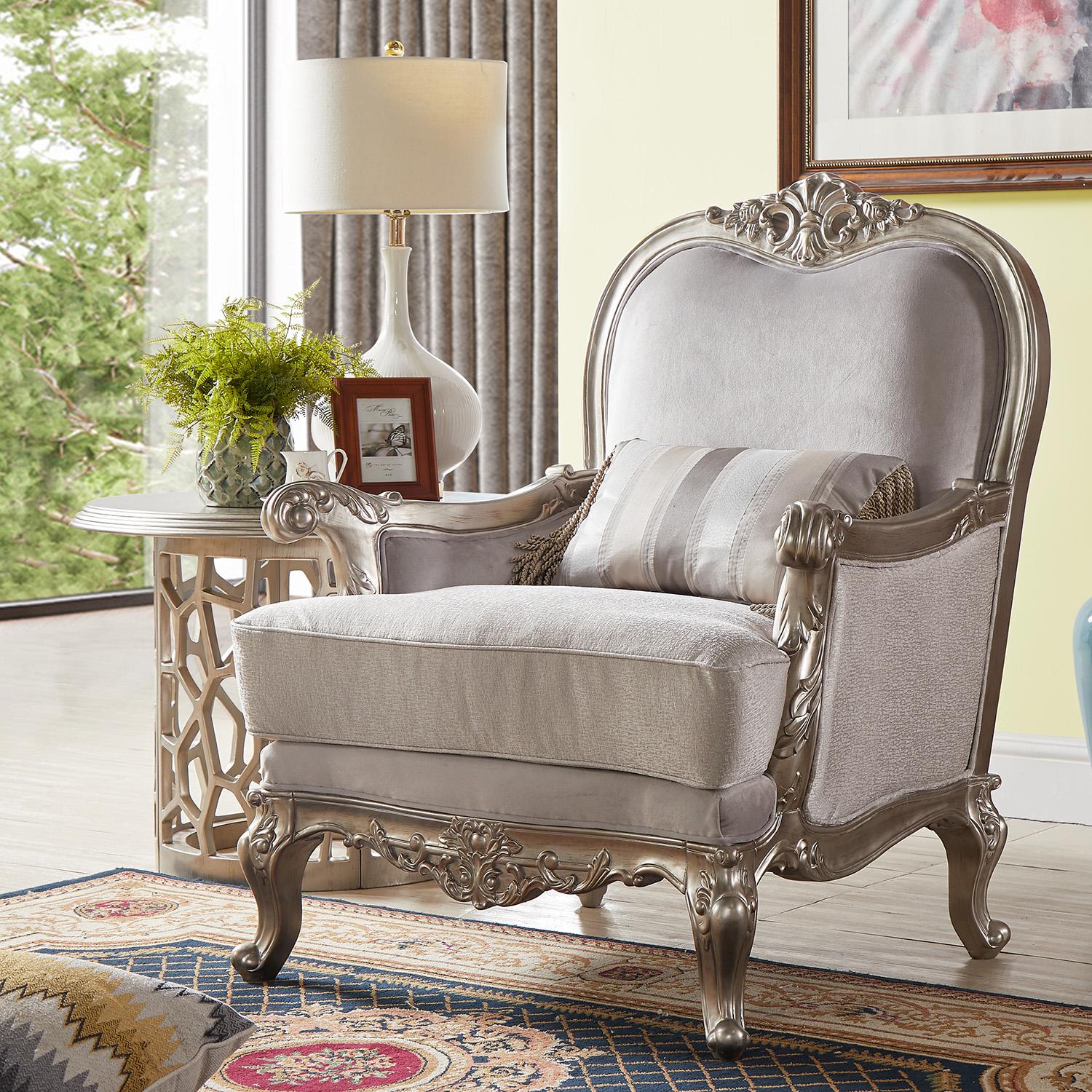 

    
Homey Design Furniture HD-20322 / HD‐8912DG Sofa Set Dark Gray/Silver HD-20322-5PC
